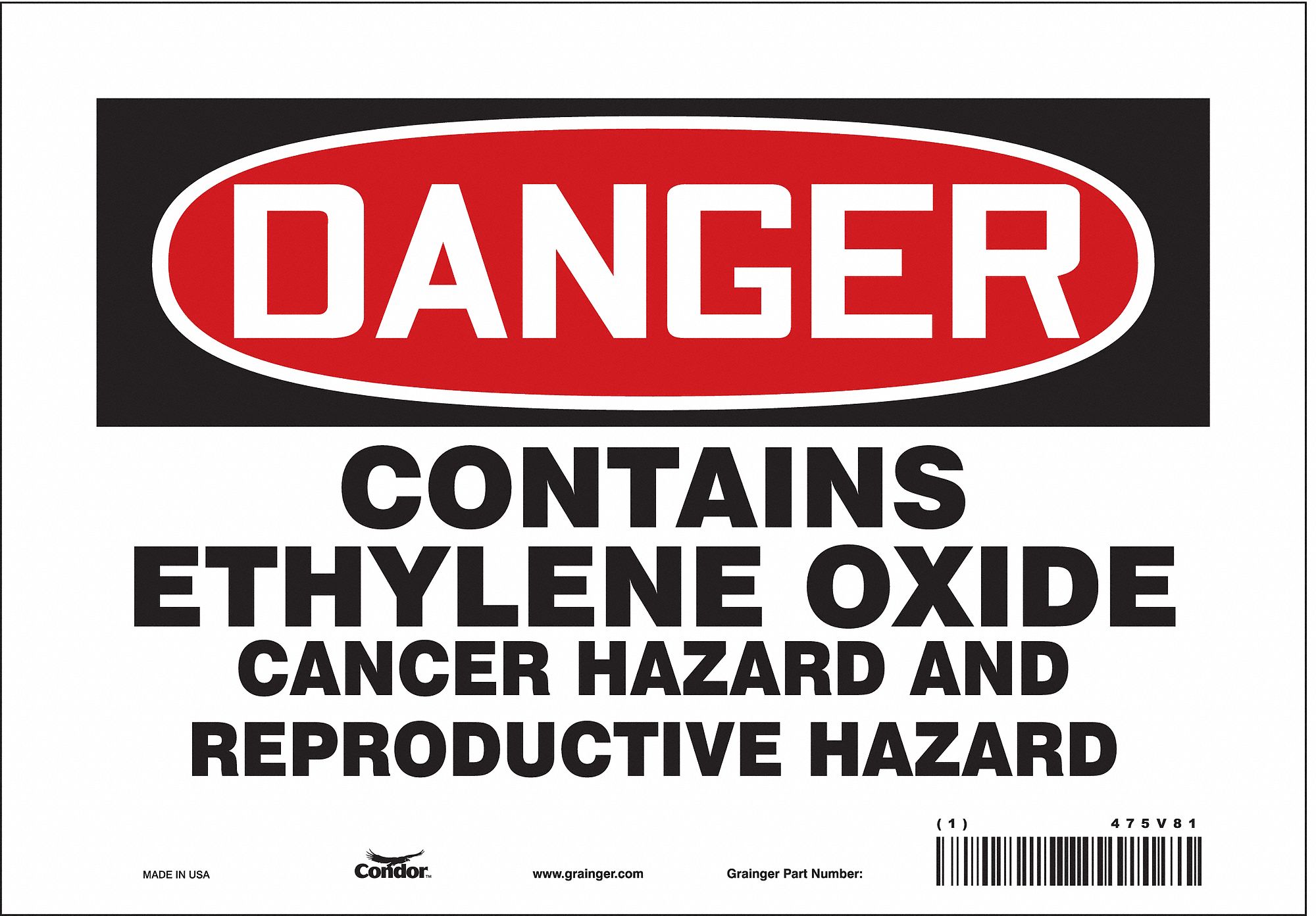 Safety Sign: Vinyl, Adhesive Sign Mounting, 7 in x 10 in Nominal Sign Size, Not Retroreflective