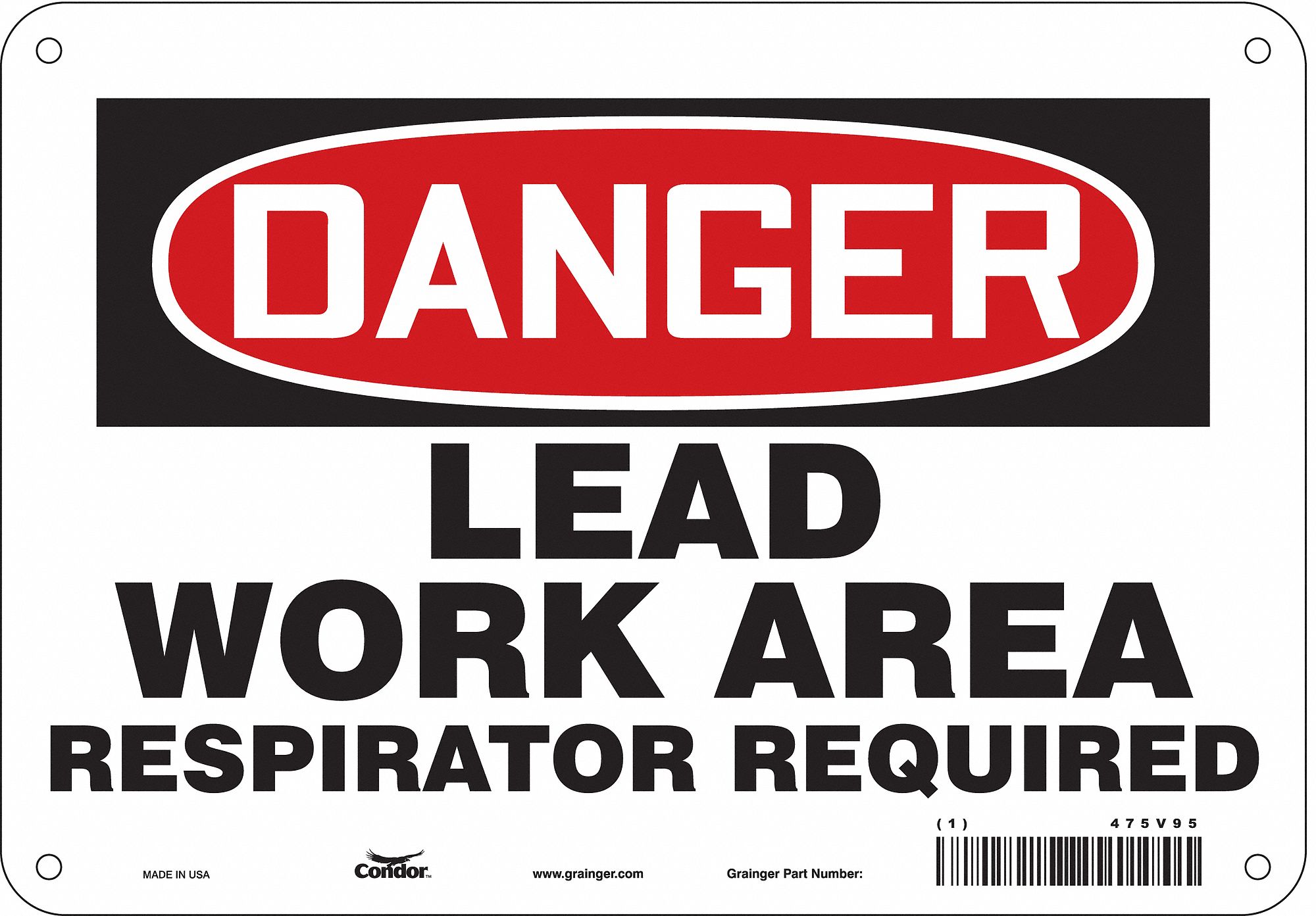 Safety Sign, 7 in x 10 in, Aluminum