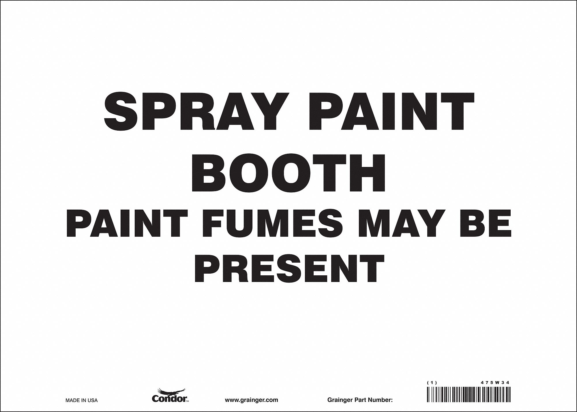 Safety Sign: Vinyl, Adhesive Sign Mounting, 10 in x 14 in Nominal Sign Size, Not Retroreflective