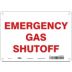 Emergency Gas Shutoff Signs