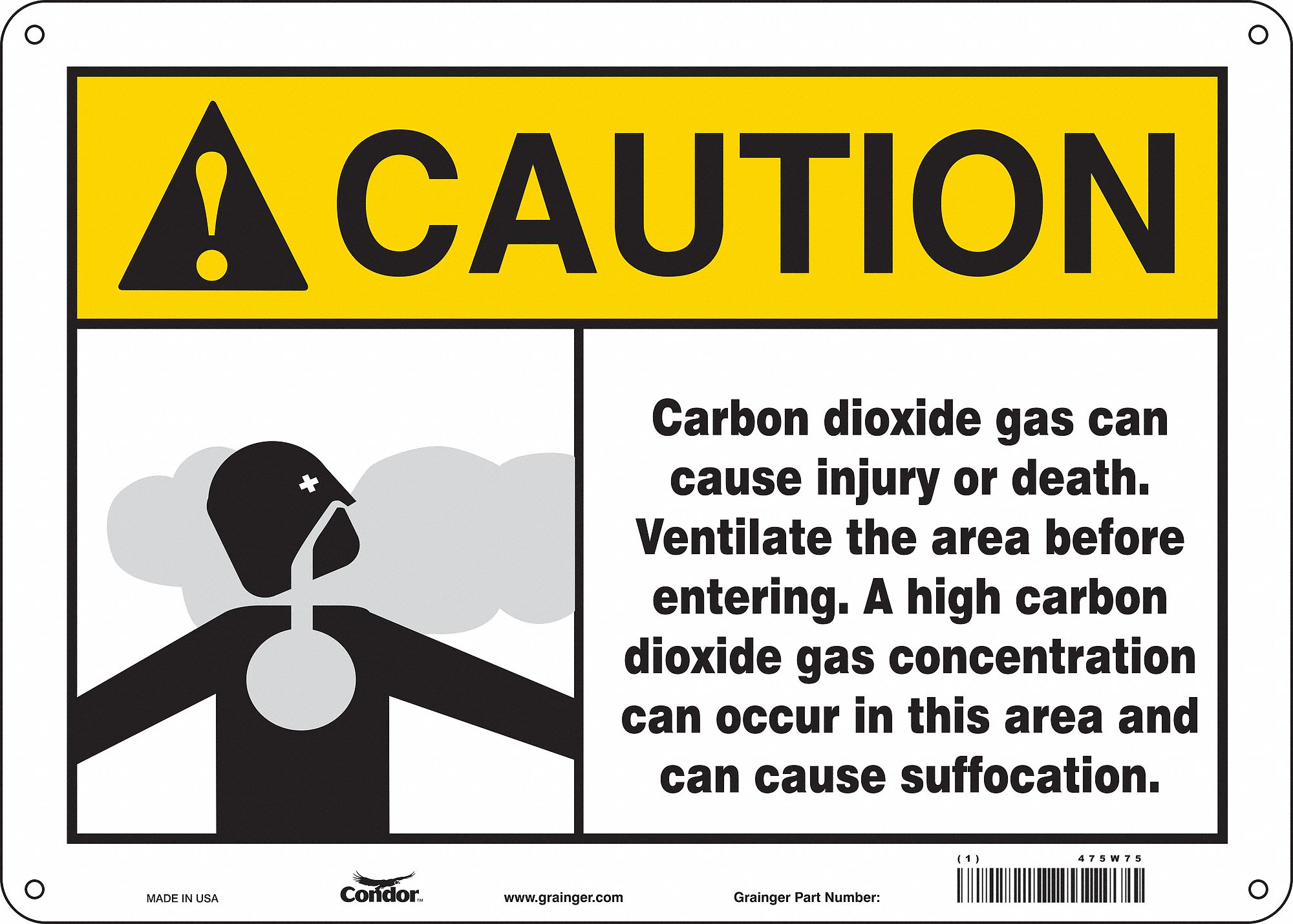 Safety Sign: Vinyl, Adhesive Sign Mounting, 10 in x 14 in Nominal Sign Size, Not Retroreflective