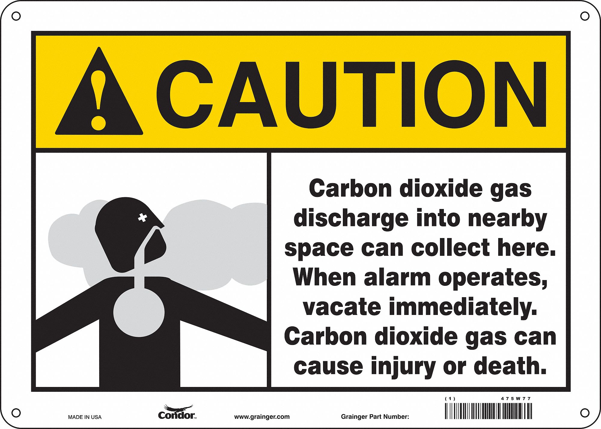 Safety Sign: Aluminum, Mounting Holes Sign Mounting, 10 in x 14 in Nominal Sign Size, 0.032 in Thick