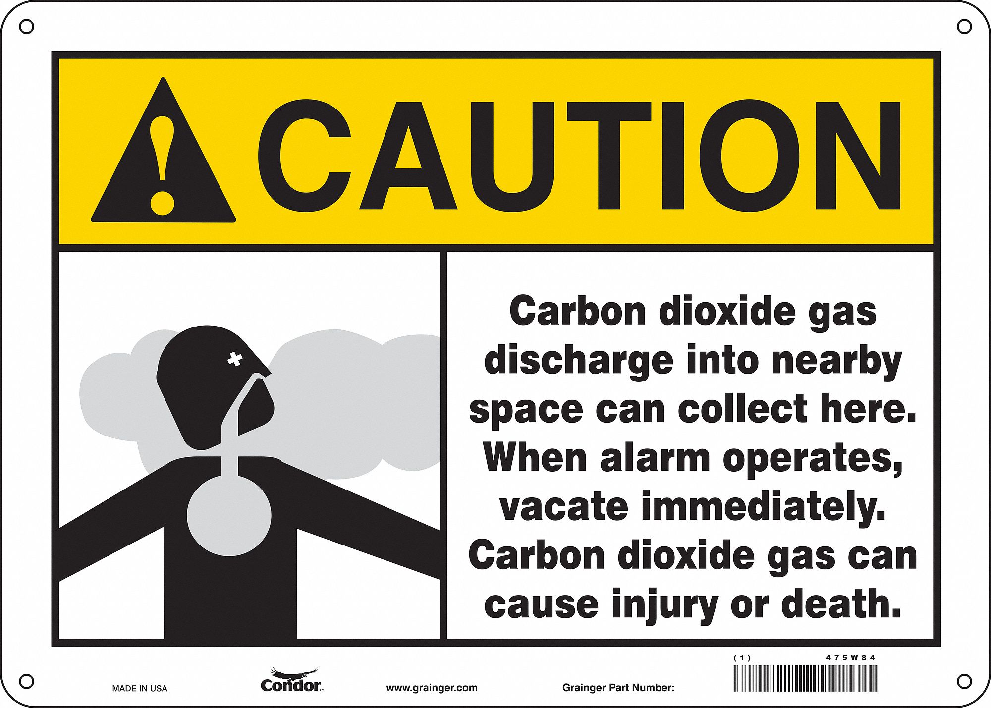 Safety Sign: Vinyl, Adhesive Sign Mounting, 10 in x 14 in Nominal Sign Size, Not Retroreflective