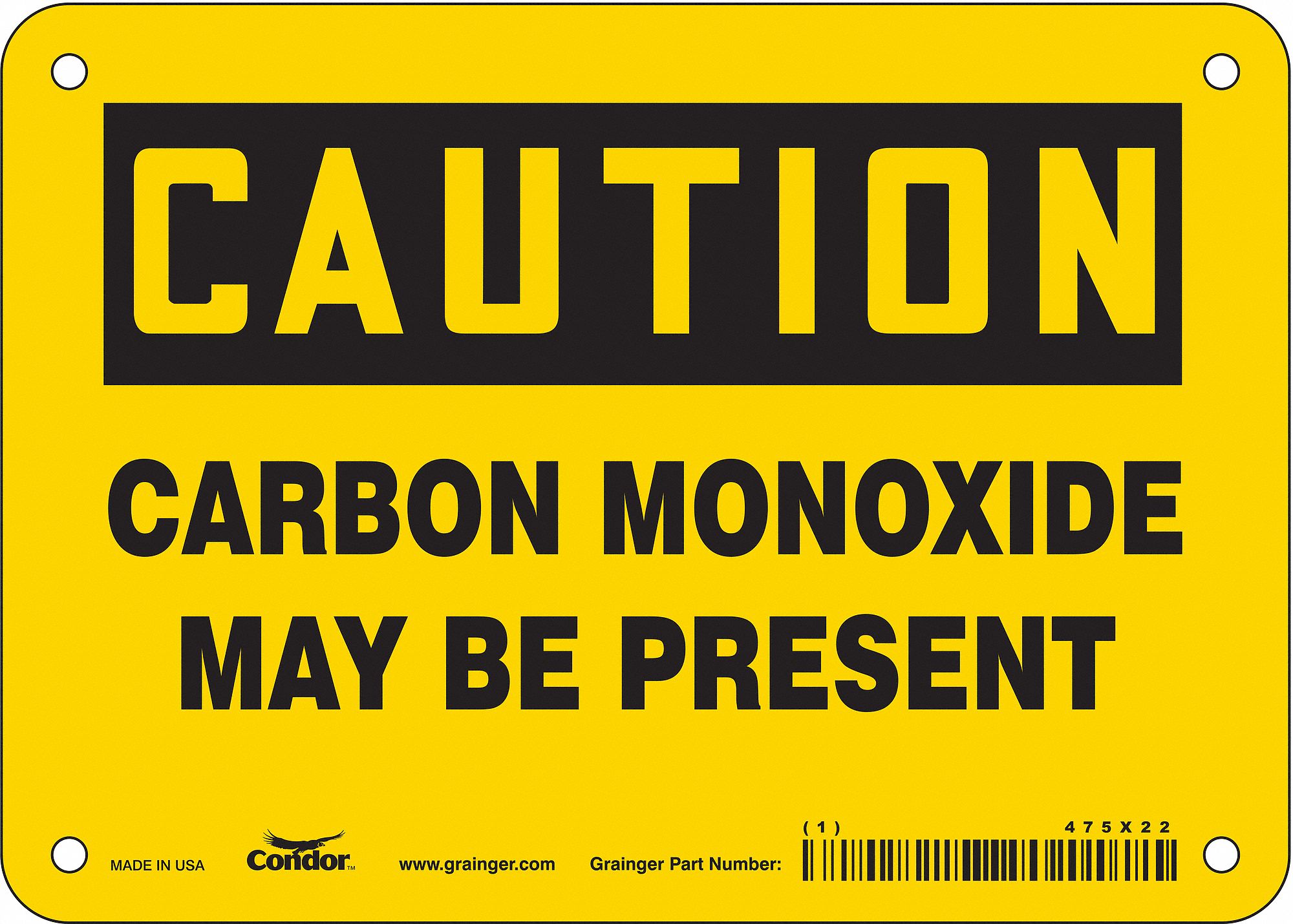 Safety Sign: Vinyl, Adhesive Sign Mounting, 5 in x 7 in Nominal Sign Size, Not Retroreflective