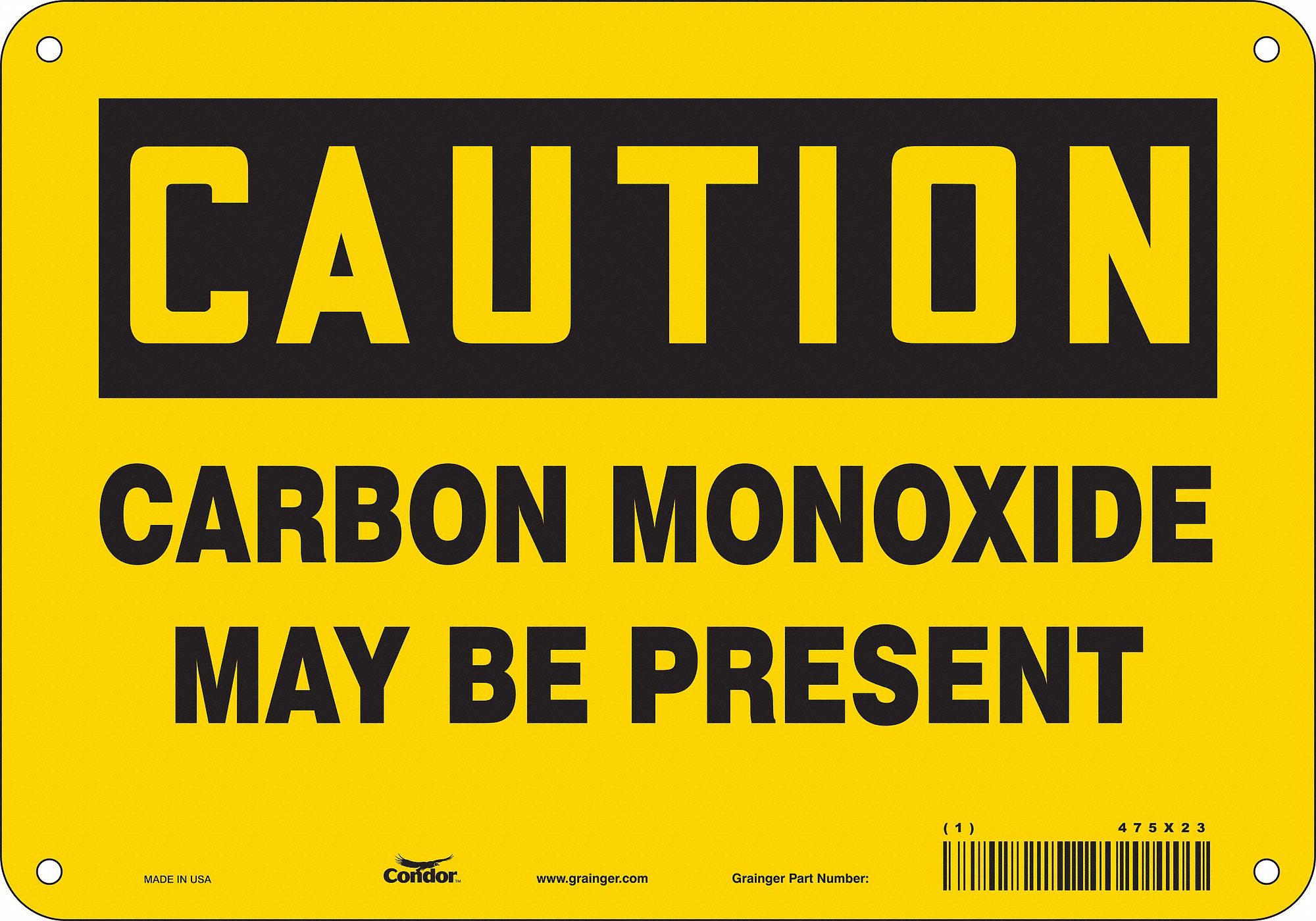 Safety Sign: Vinyl, Adhesive Sign Mounting, 7 in x 10 in Nominal Sign Size, Not Retroreflective