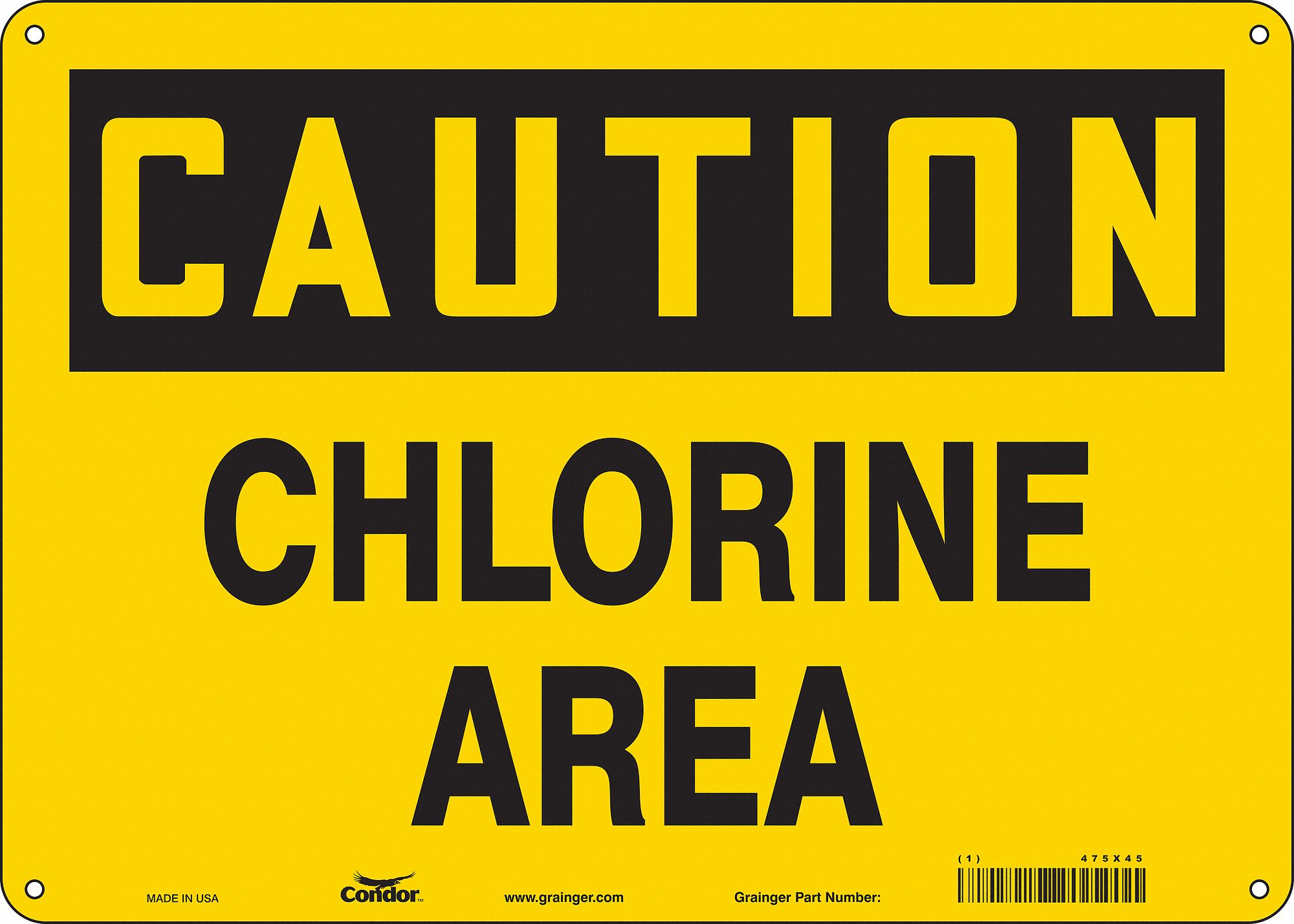 Safety Sign: Aluminum, Mounting Holes Sign Mounting, 10 in x 14 in Nominal Sign Size, 0.032 in Thick