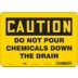 Caution: Do Not Pour Chemicals Down The Drain Signs