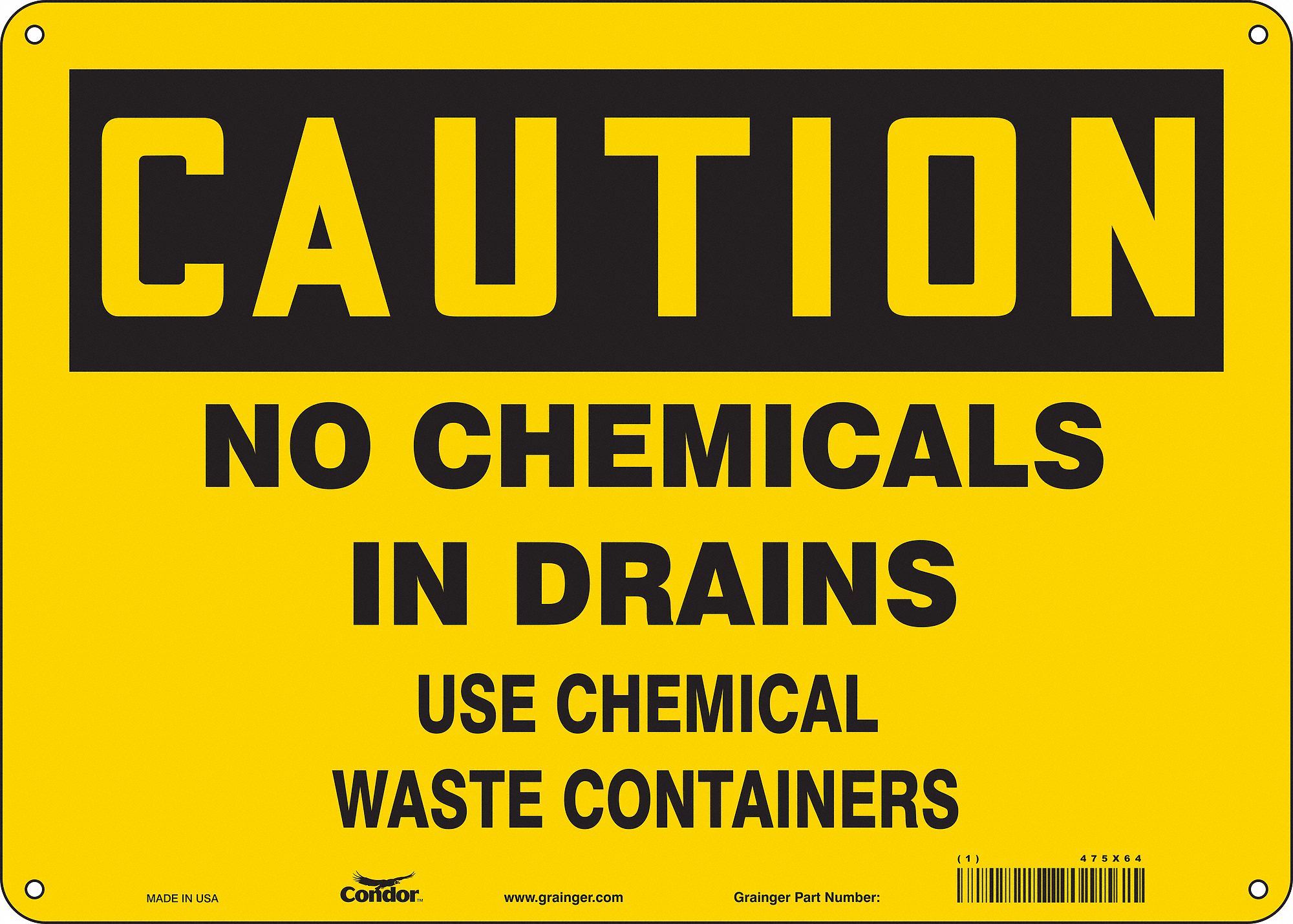 Safety Sign: Aluminum, Mounting Holes Sign Mounting, 10 in x 14 in Nominal Sign Size, 0.032 in Thick