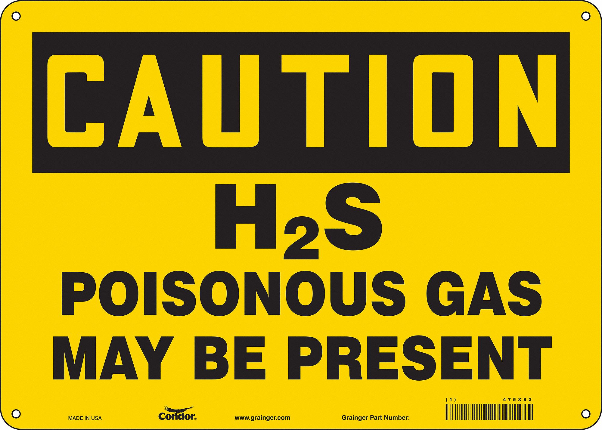 Safety Sign: Aluminum, Mounting Holes Sign Mounting, 10 in x 14 in Nominal Sign Size, 0.032 in Thick