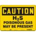 Caution: H2S Poisonous Gas May Be Present Signs