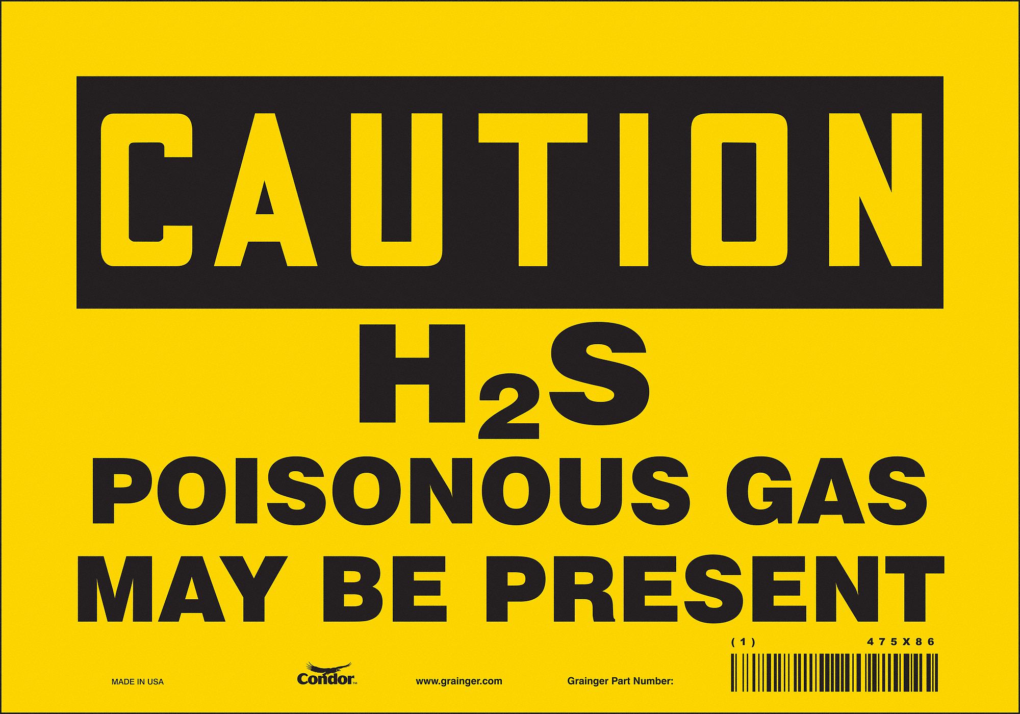 Safety Sign: Vinyl, Adhesive Sign Mounting, 7 in x 10 in Nominal Sign Size, Not Retroreflective