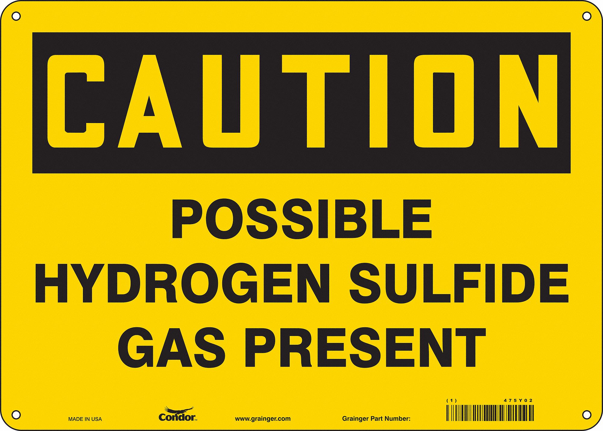 Safety Sign: Aluminum, Mounting Holes Sign Mounting, 10 in x 14 in Nominal Sign Size, 0.032 in Thick