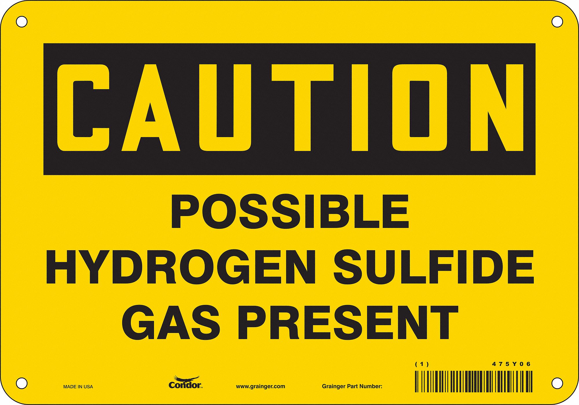 Safety Sign: Vinyl, Adhesive Sign Mounting, 7 in x 10 in Nominal Sign Size, Not Retroreflective