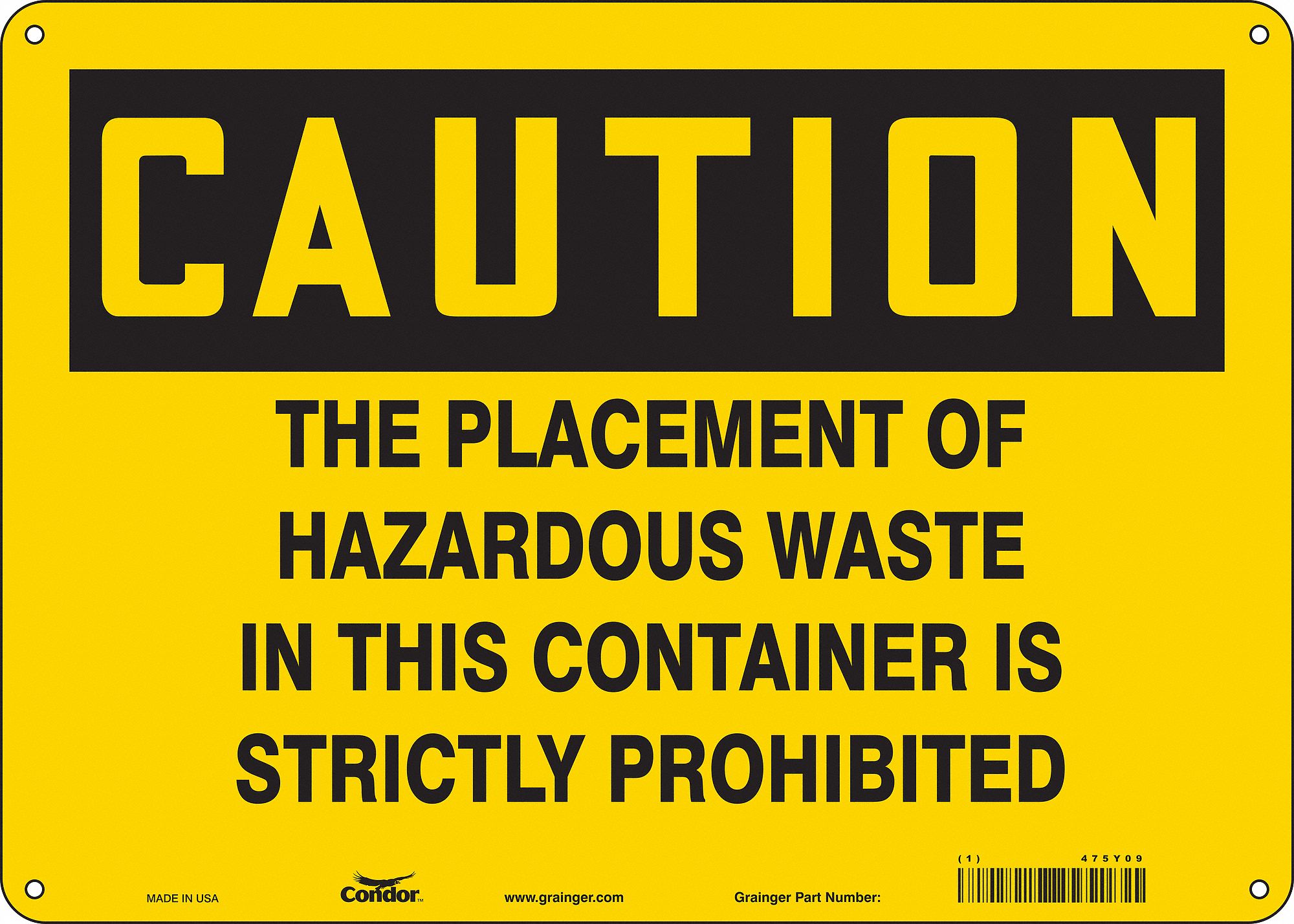 Safety Sign, 10 in x 14 in, Aluminum