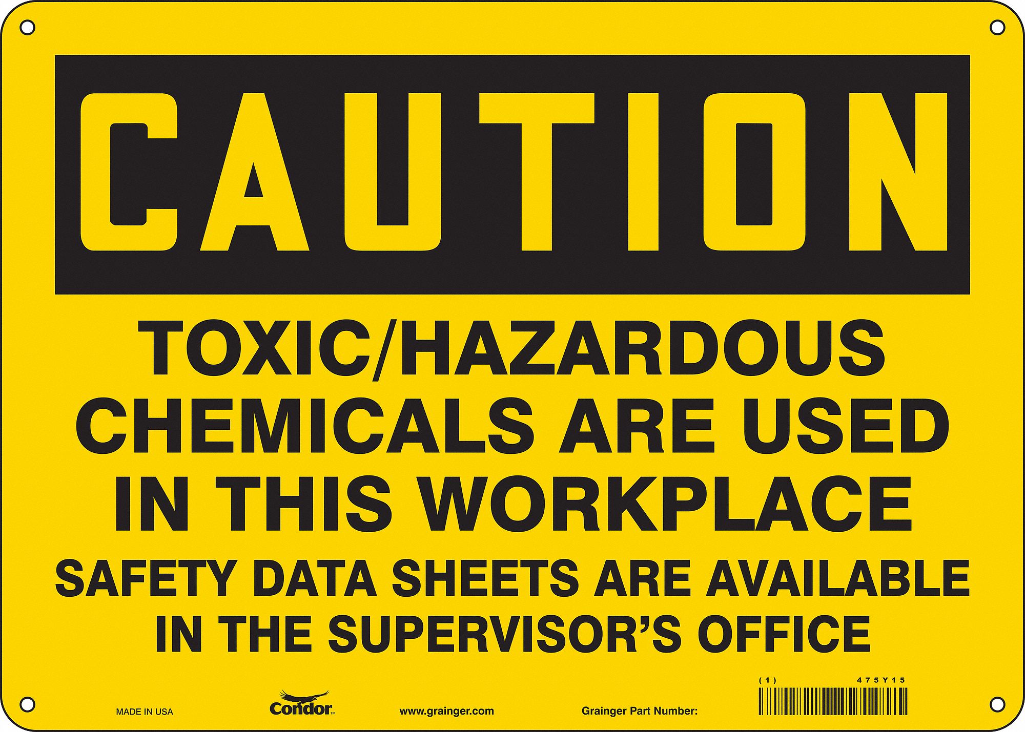 Safety Sign: Aluminum, Mounting Holes Sign Mounting, 10 in x 14 in Nominal Sign Size, 0.032 in Thick