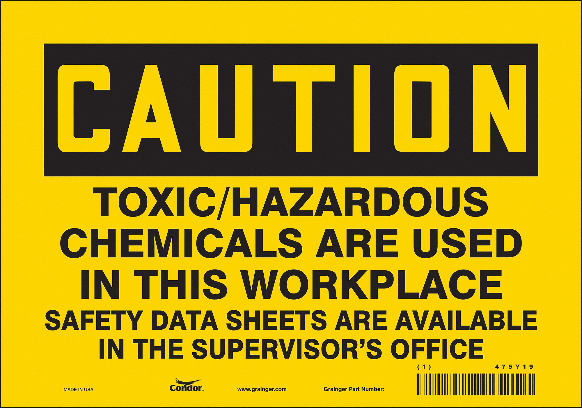 Safety Sign: Vinyl, Adhesive Sign Mounting, 7 in x 10 in Nominal Sign Size, Not Retroreflective