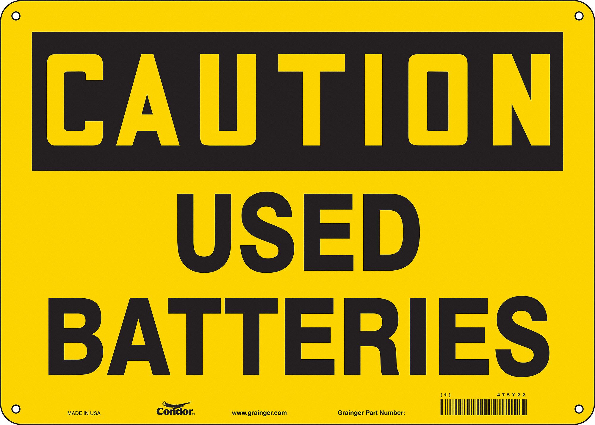Safety Sign: Aluminum, Mounting Holes Sign Mounting, 10 in x 14 in Nominal Sign Size, 0.032 in Thick