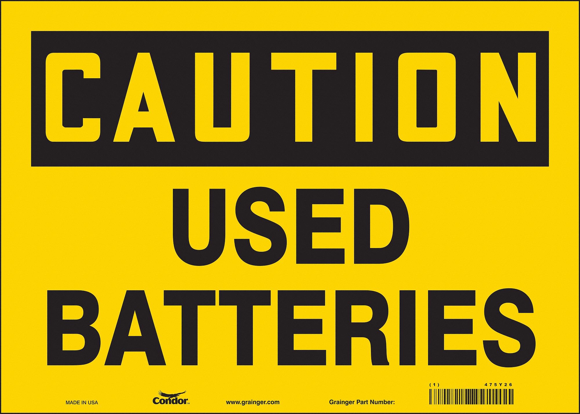 Safety Sign: Vinyl, Adhesive Sign Mounting, 10 in x 14 in Nominal Sign Size, Not Retroreflective