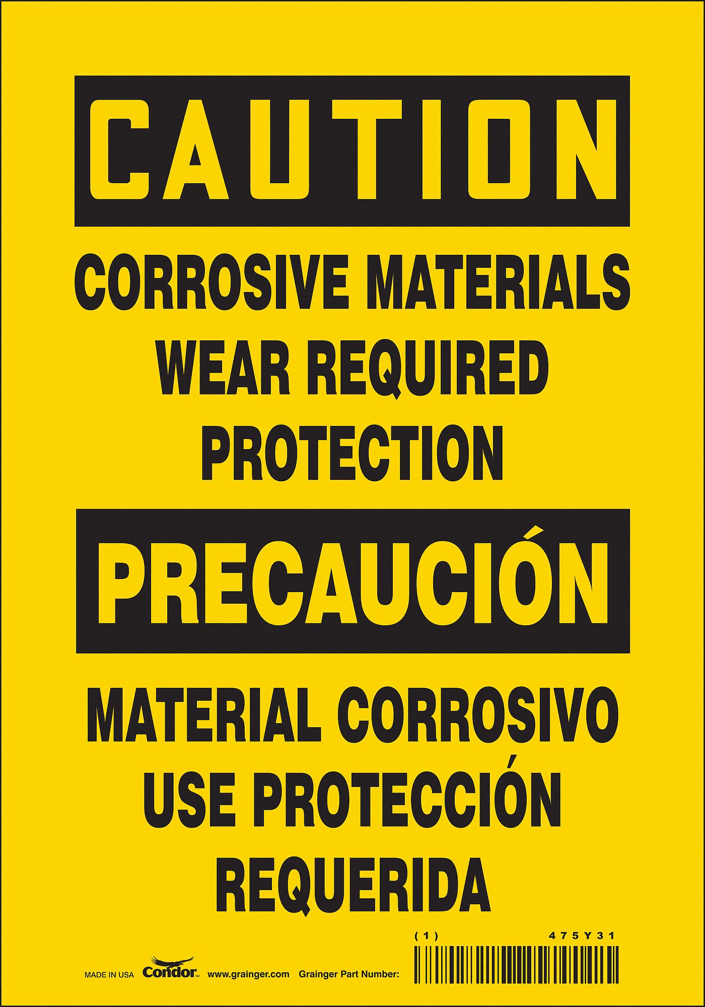 Safety Sign: Vinyl, Adhesive Sign Mounting, 10 in x 7 in Nominal Sign Size, Not Retroreflective