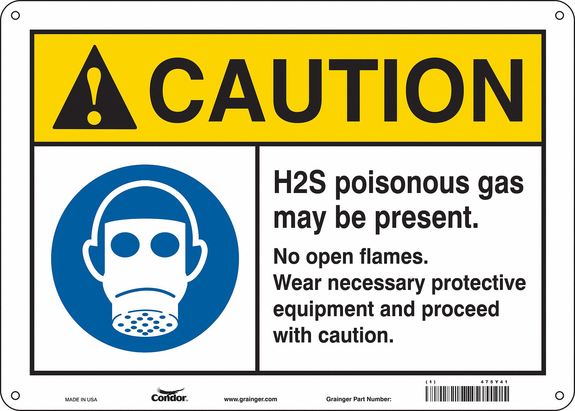 Safety Sign: Aluminum, Mounting Holes Sign Mounting, 10 in x 14 in Nominal Sign Size, 0.032 in Thick