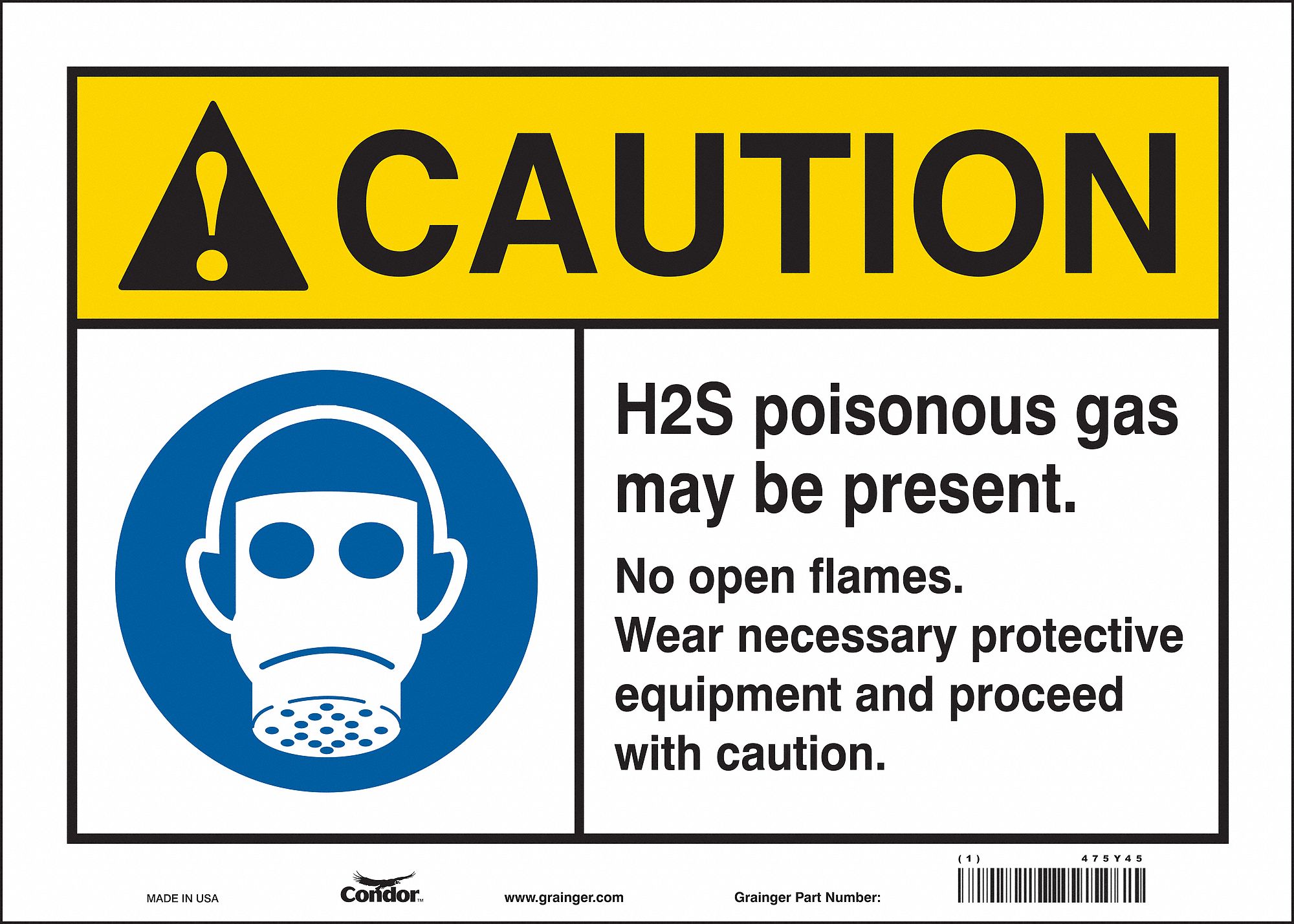 Safety Sign: Vinyl, Adhesive Sign Mounting, 10 in x 14 in Nominal Sign Size, Not Retroreflective