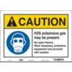 Caution: H2S Poisonous Gas May Be Present. No Open Flames. Wear Necessary Protective Equipment And Proceed With Caution. Signs