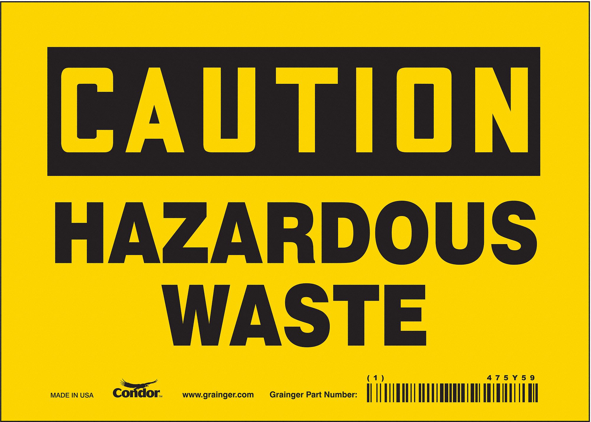 Safety Sign: Vinyl, Adhesive Sign Mounting, 5 in x 7 in Nominal Sign Size, Not Retroreflective