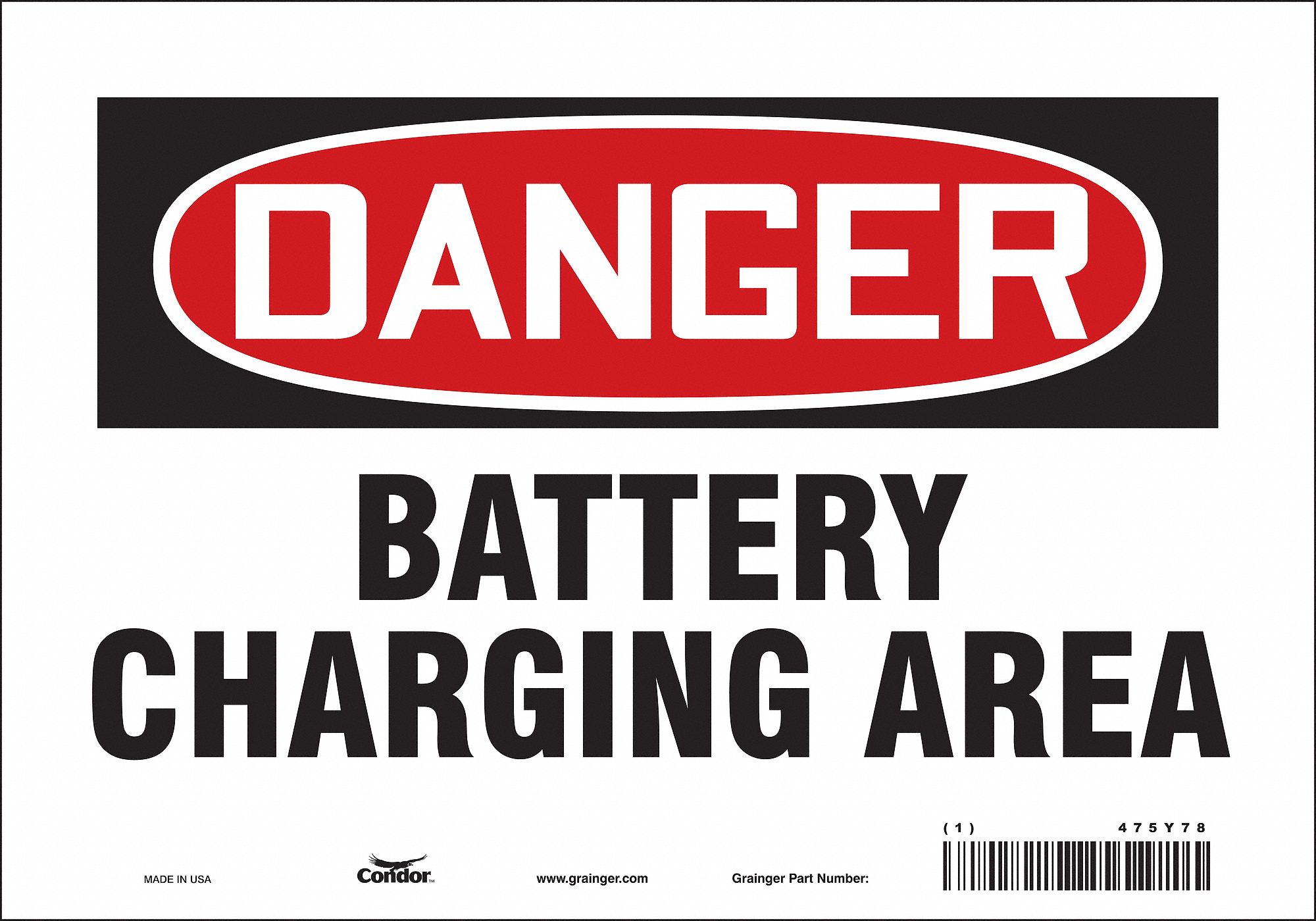 Safety Sign: Vinyl, Adhesive Sign Mounting, 7 in x 10 in Nominal Sign Size, Not Retroreflective