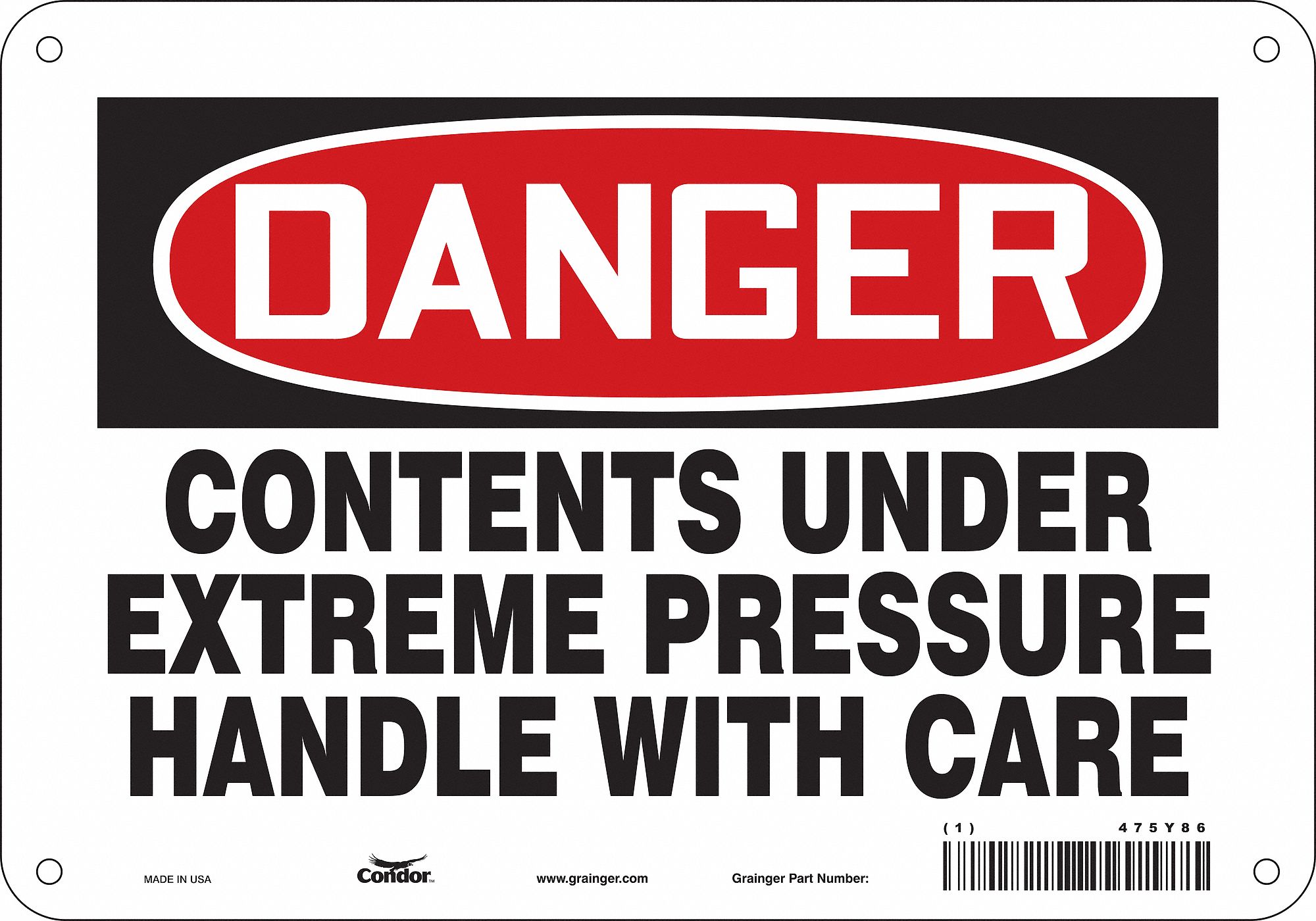 Safety Sign, 7 in x 10 in, Aluminum