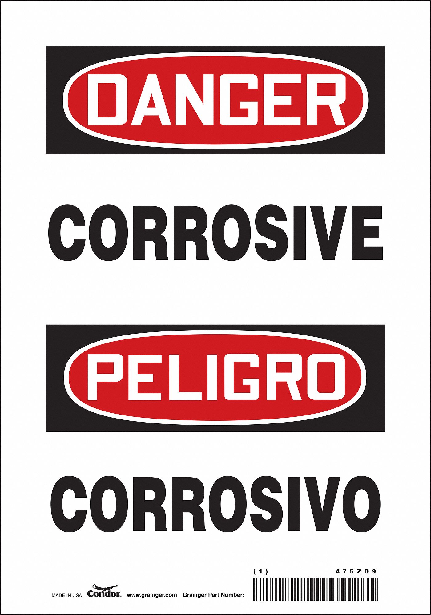 Safety Sign: Vinyl, Adhesive Sign Mounting, 10 in x 7 in Nominal Sign Size, Not Retroreflective
