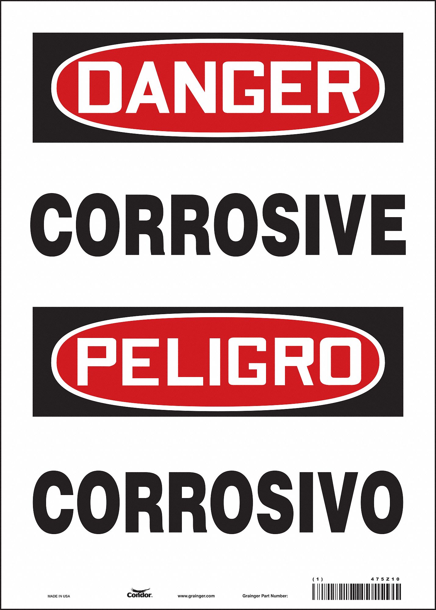 Safety Sign: Vinyl, Adhesive Sign Mounting, 14 in x 10 in Nominal Sign Size, Not Retroreflective