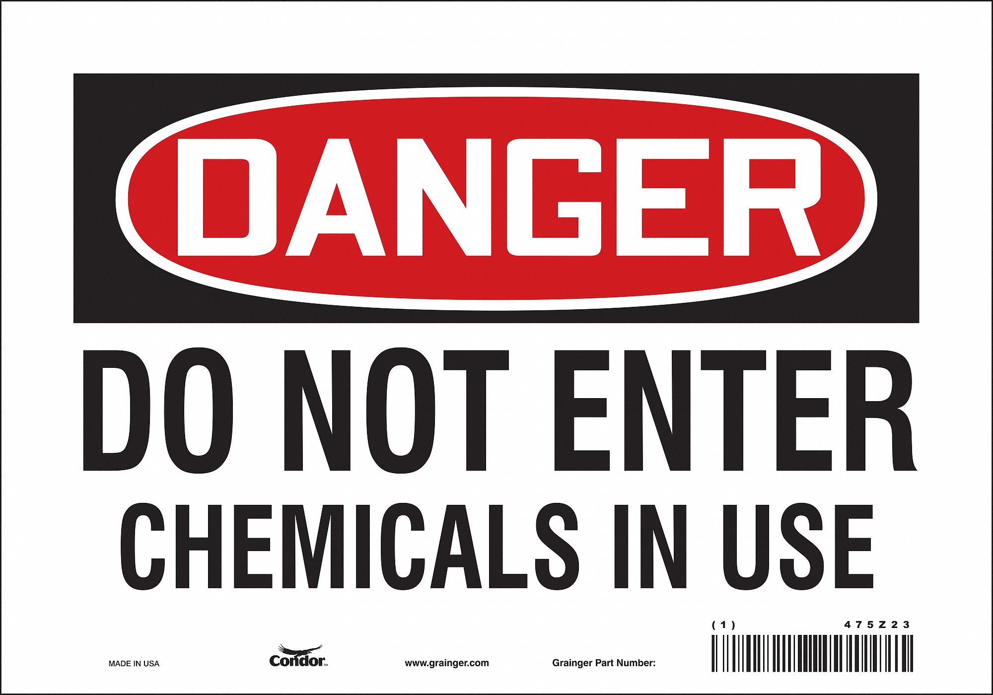 Safety Sign: Vinyl, Adhesive Sign Mounting, 7 in x 10 in Nominal Sign Size, Not Retroreflective