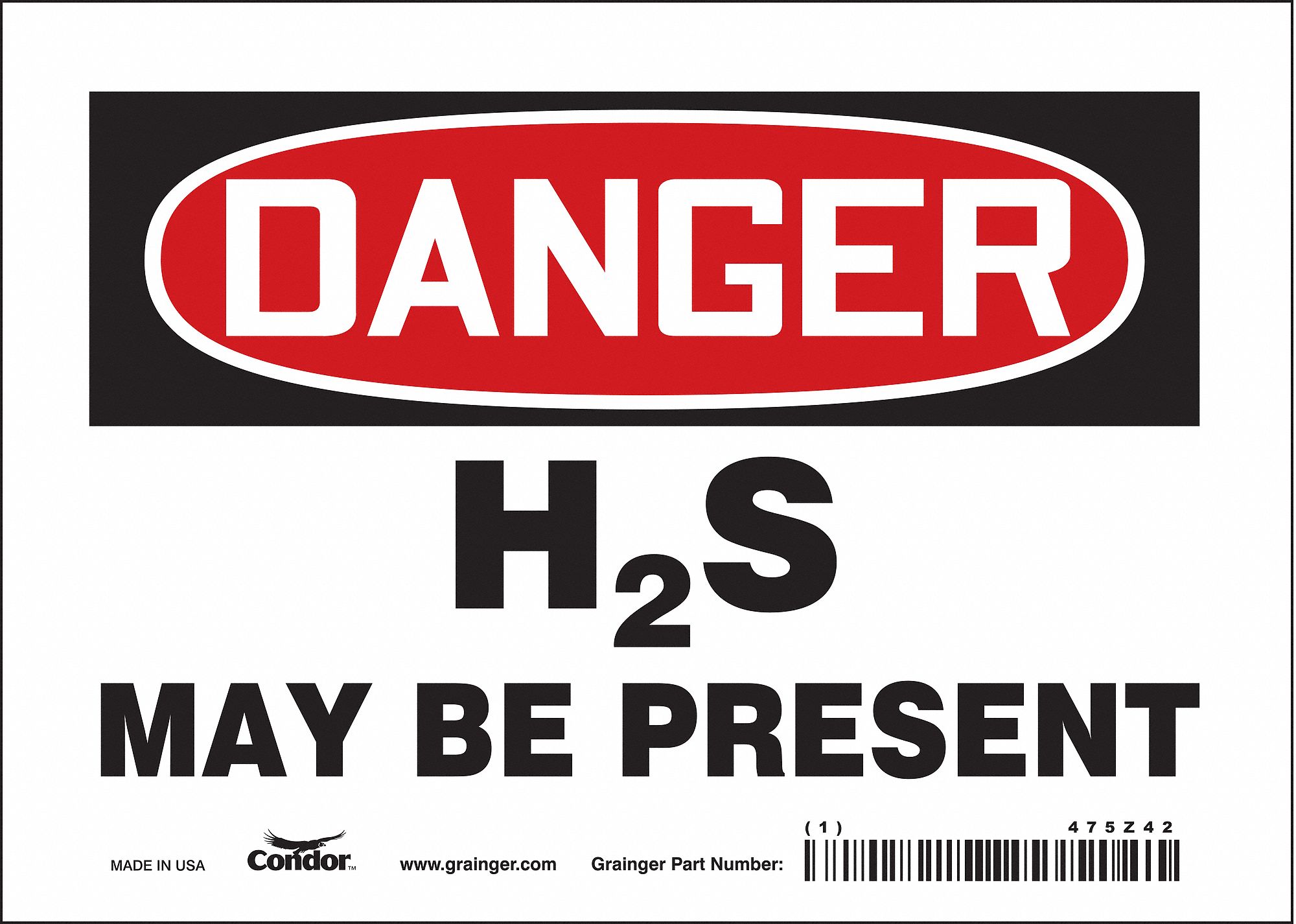 Safety Sign: Vinyl, Adhesive Sign Mounting, 5 in x 7 in Nominal Sign Size, Not Retroreflective