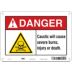 Danger: Caustic Will Cause Severe Burns, Injury Or Death. Signs