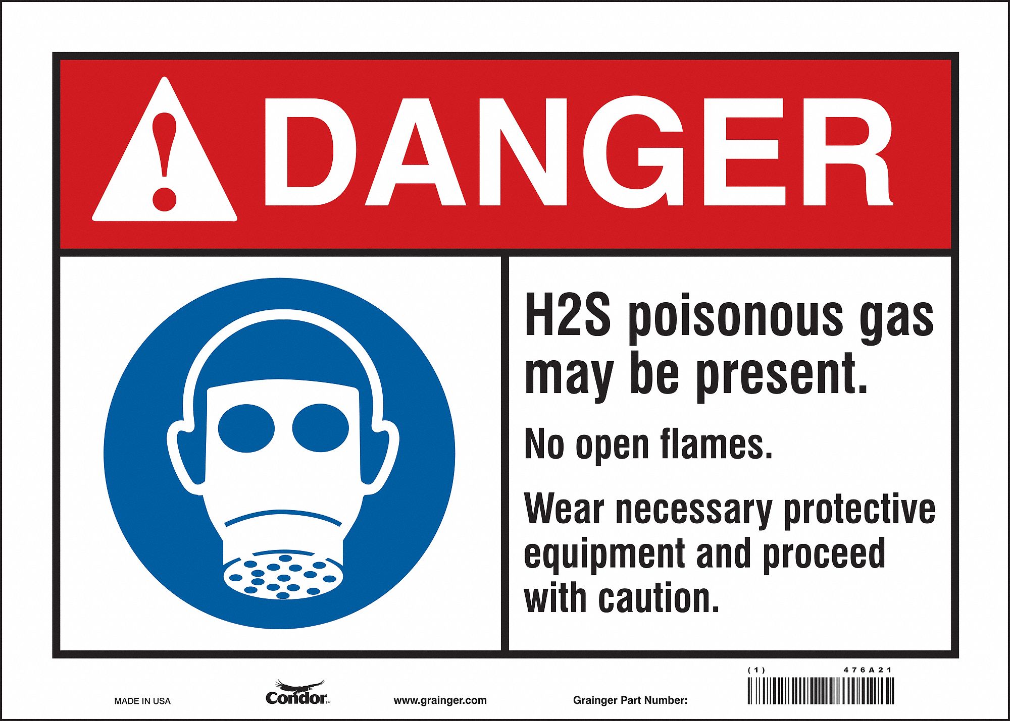 Safety Sign: Vinyl, Adhesive Sign Mounting, 10 in x 14 in Nominal Sign Size, Not Retroreflective