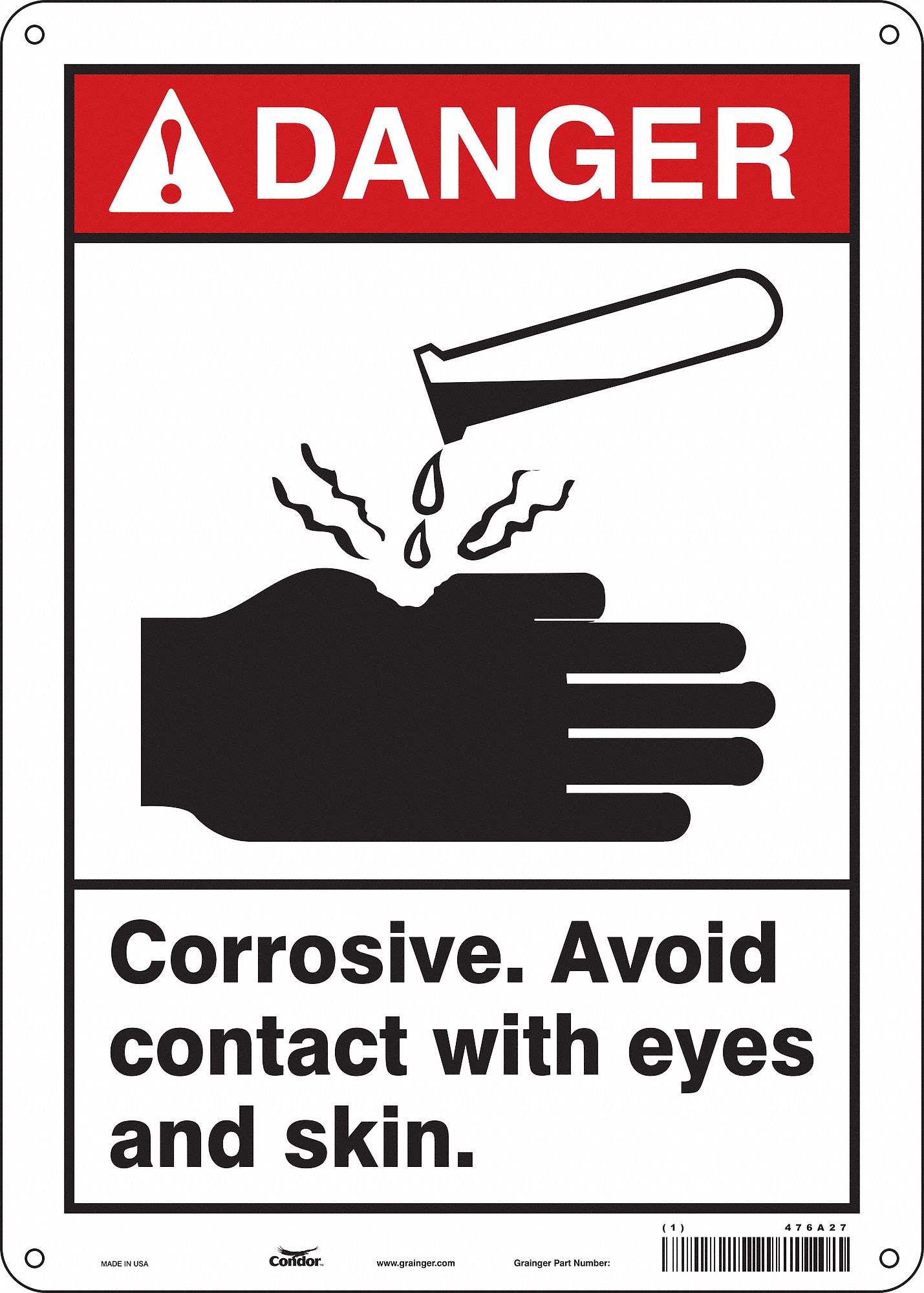 Safety Sign: Vinyl, Adhesive Sign Mounting, 14 in x 10 in Nominal Sign Size, Not Retroreflective