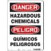 Danger/Peligro: Hazardous Chemicals/Quimicos Peligrosos Signs