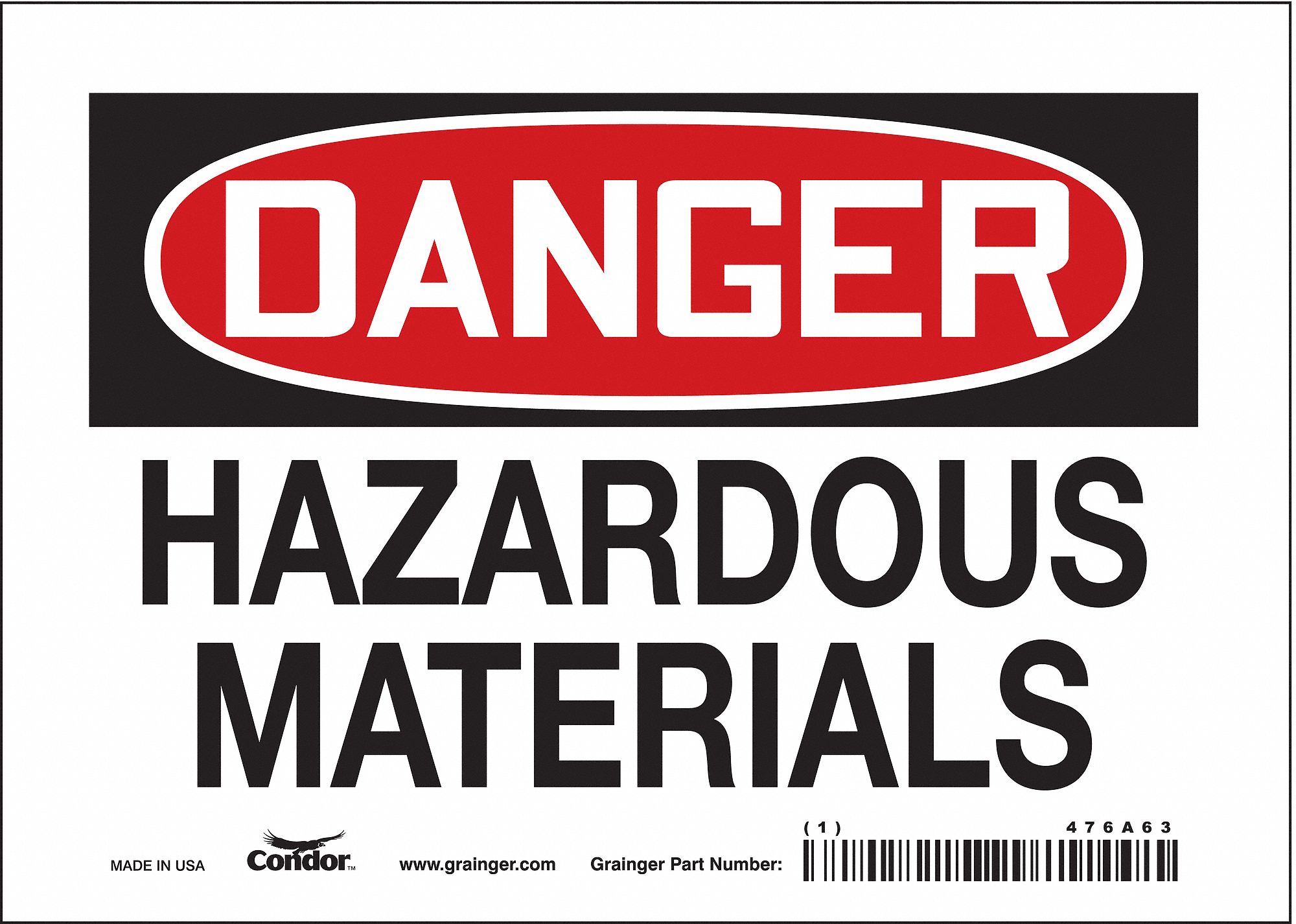 Safety Sign: Vinyl, Adhesive Sign Mounting, 5 in x 7 in Nominal Sign Size, Not Retroreflective
