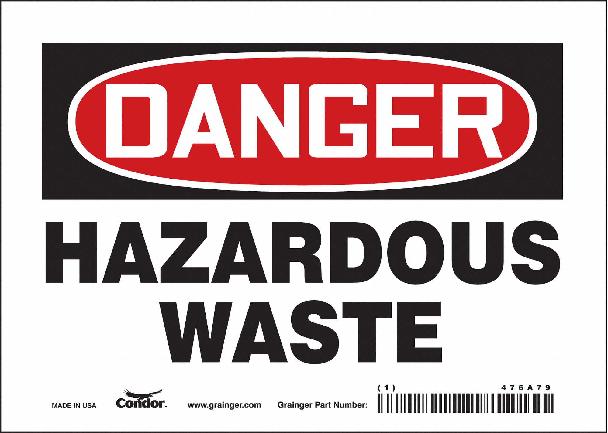 Safety Sign: Vinyl, Adhesive Sign Mounting, 5 in x 7 in Nominal Sign Size, Not Retroreflective