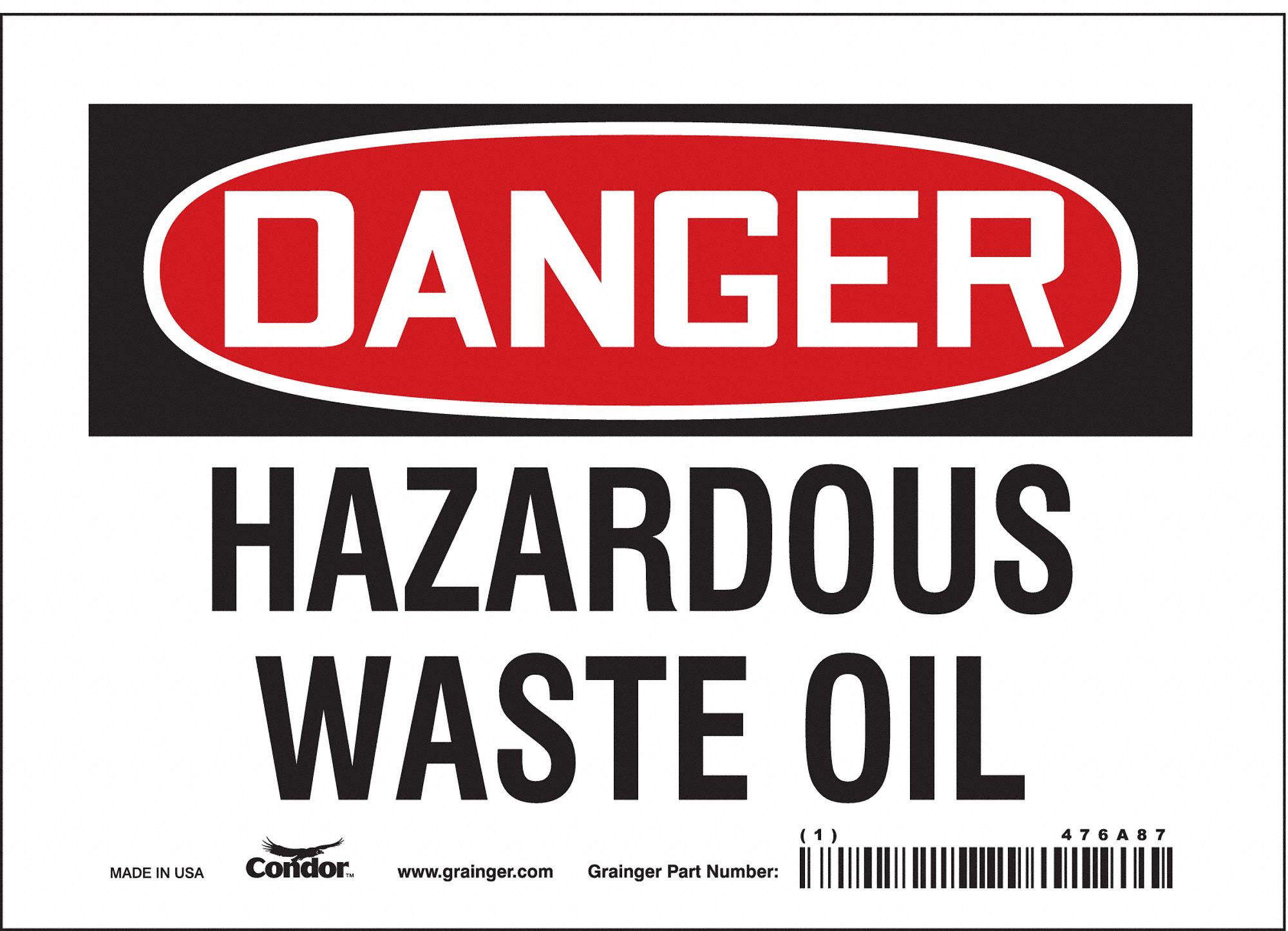 Safety Sign: Vinyl, Adhesive Sign Mounting, 5 in x 7 in Nominal Sign Size, Not Retroreflective