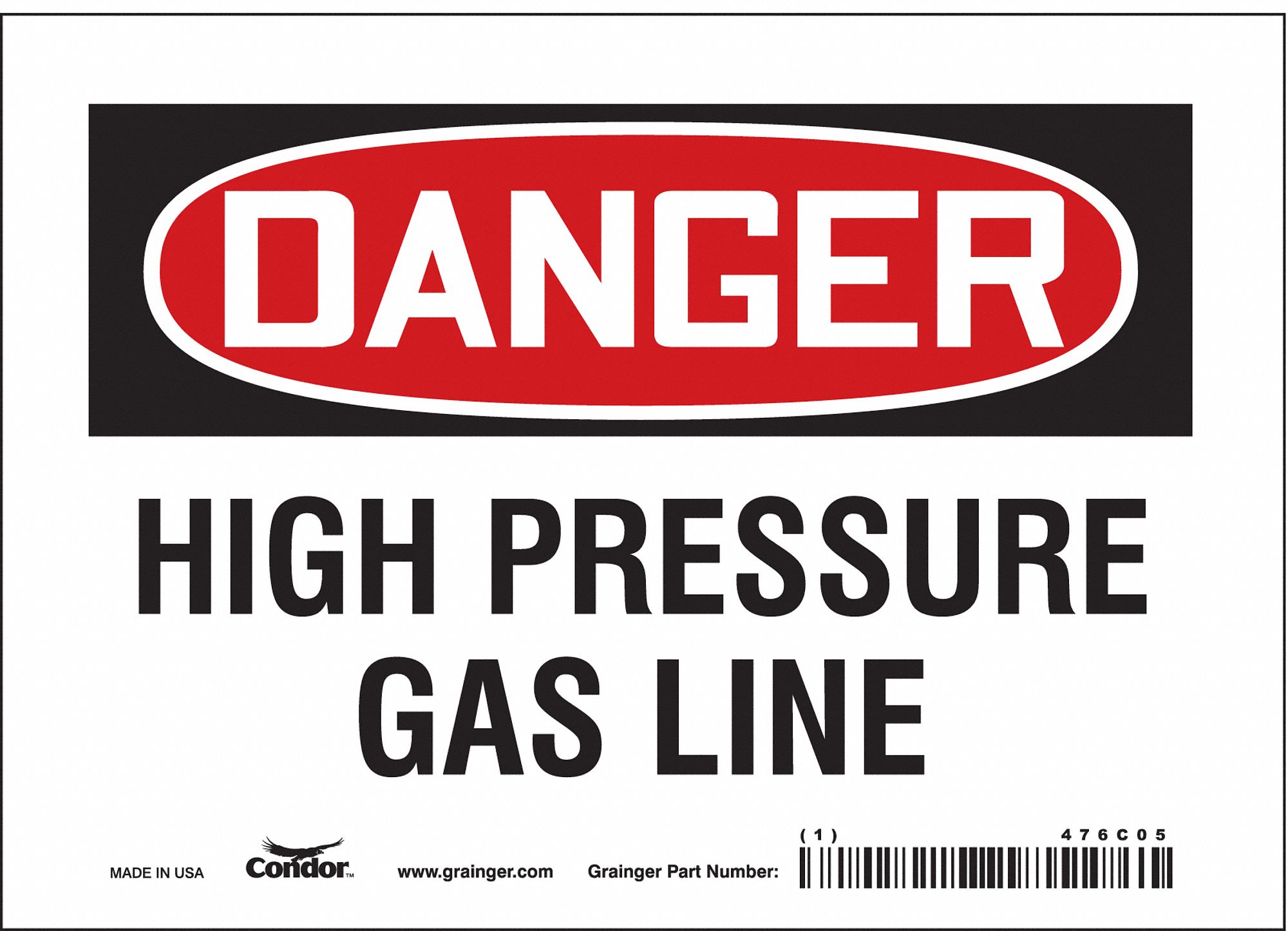 Safety Sign: Vinyl, Adhesive Sign Mounting, 5 in x 7 in Nominal Sign Size, Not Retroreflective