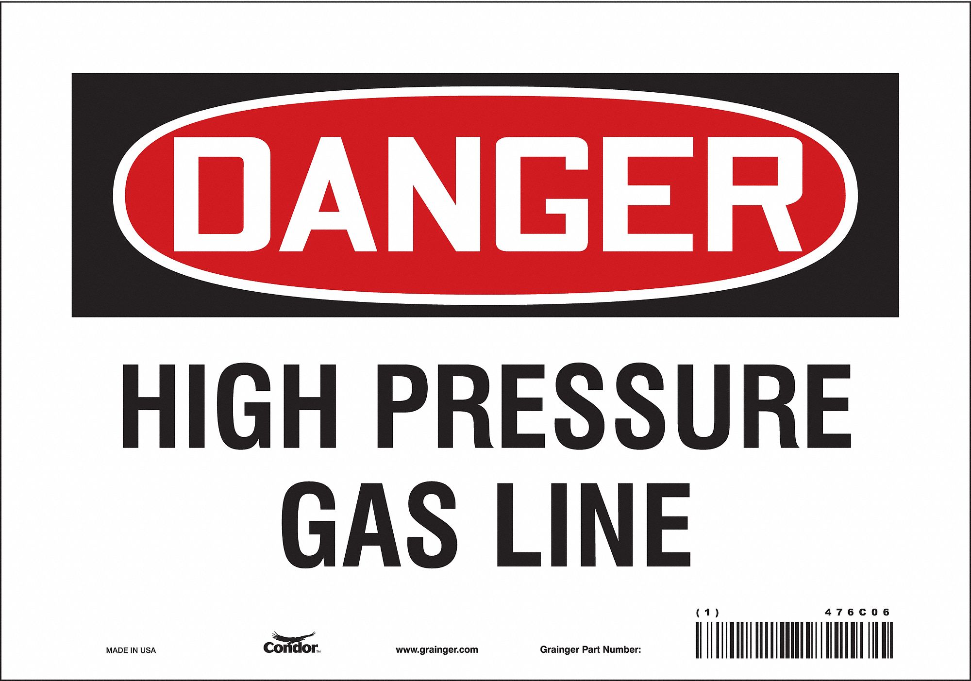 Safety Sign: Vinyl, Adhesive Sign Mounting, 7 in x 10 in Nominal Sign Size, Not Retroreflective