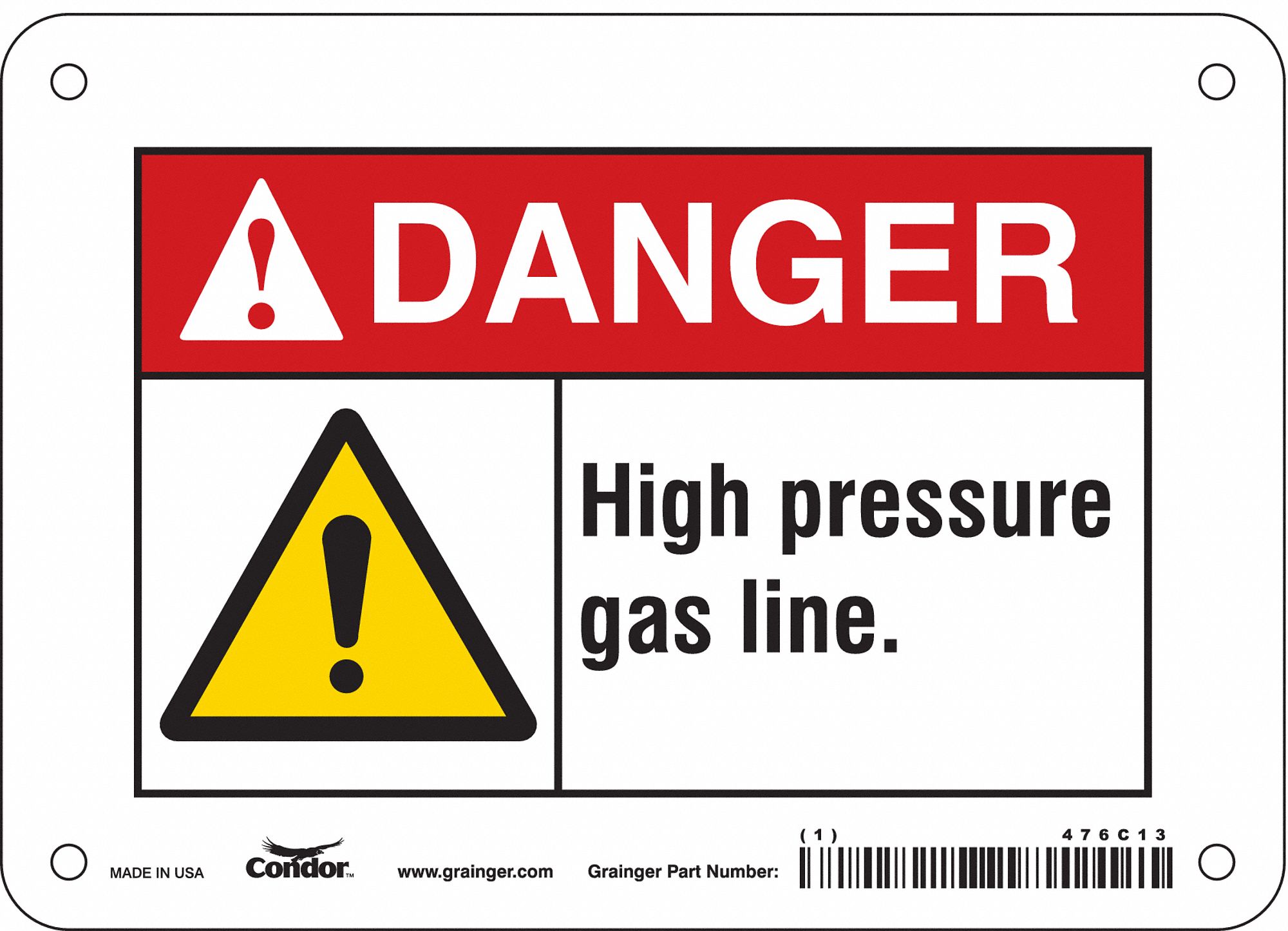 Safety Sign: Vinyl, Adhesive Sign Mounting, 5 in x 7 in Nominal Sign Size, Not Retroreflective