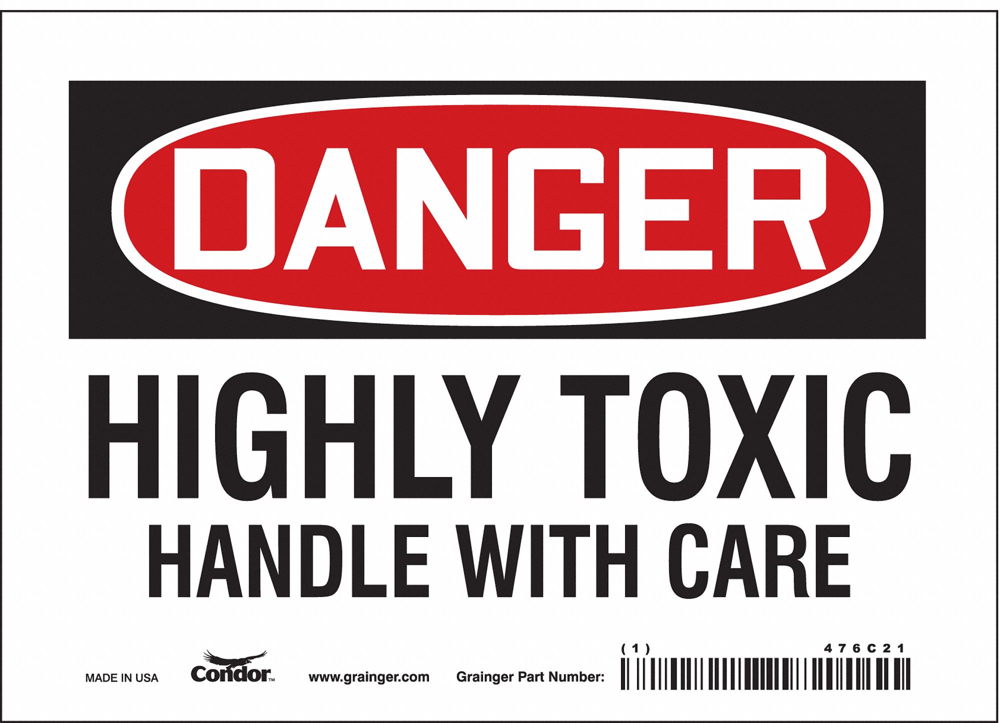 Safety Sign: Vinyl, Adhesive Sign Mounting, 5 in x 7 in Nominal Sign Size, Not Retroreflective