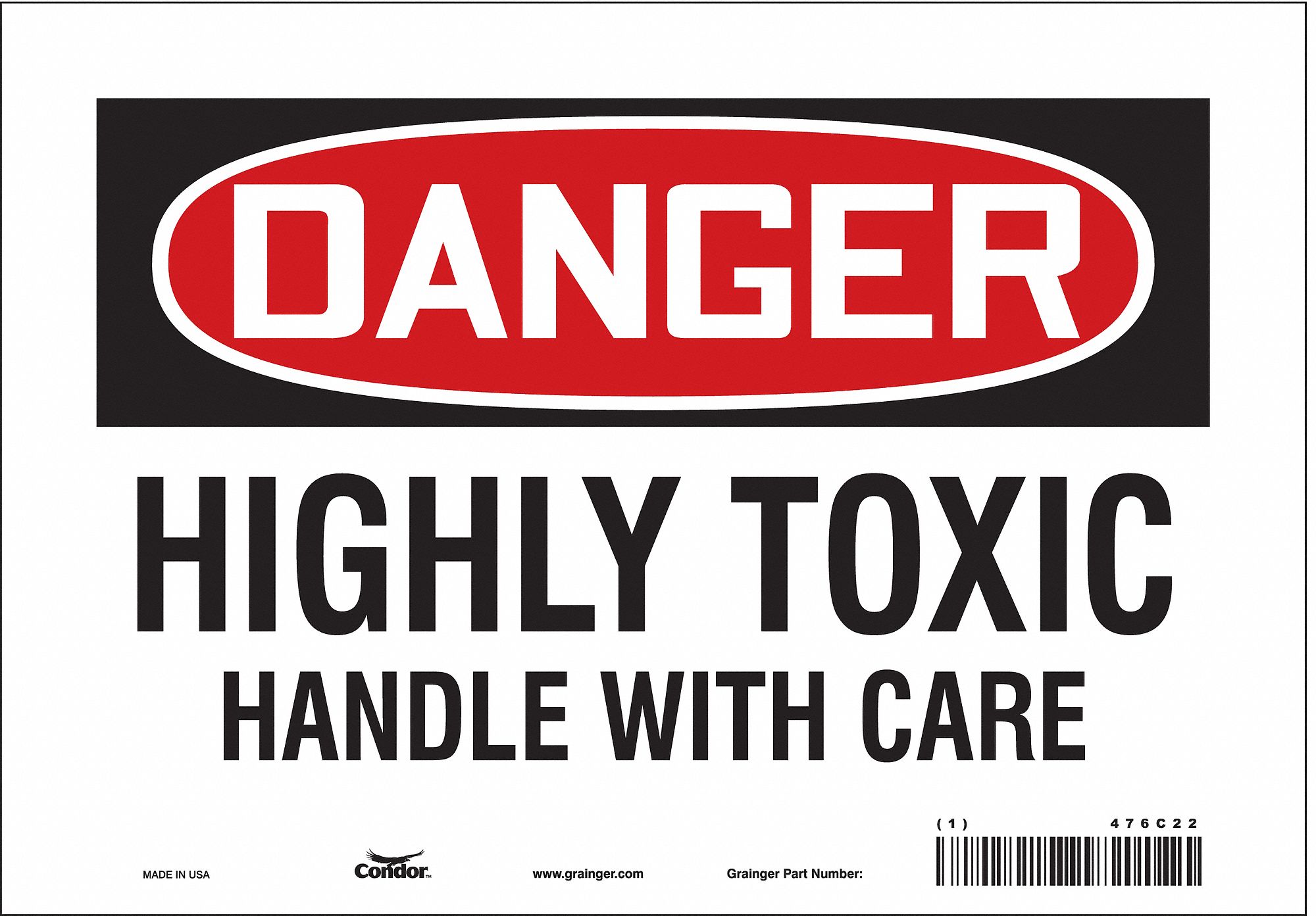 Safety Sign: Vinyl, Adhesive Sign Mounting, 7 in x 10 in Nominal Sign Size, Not Retroreflective