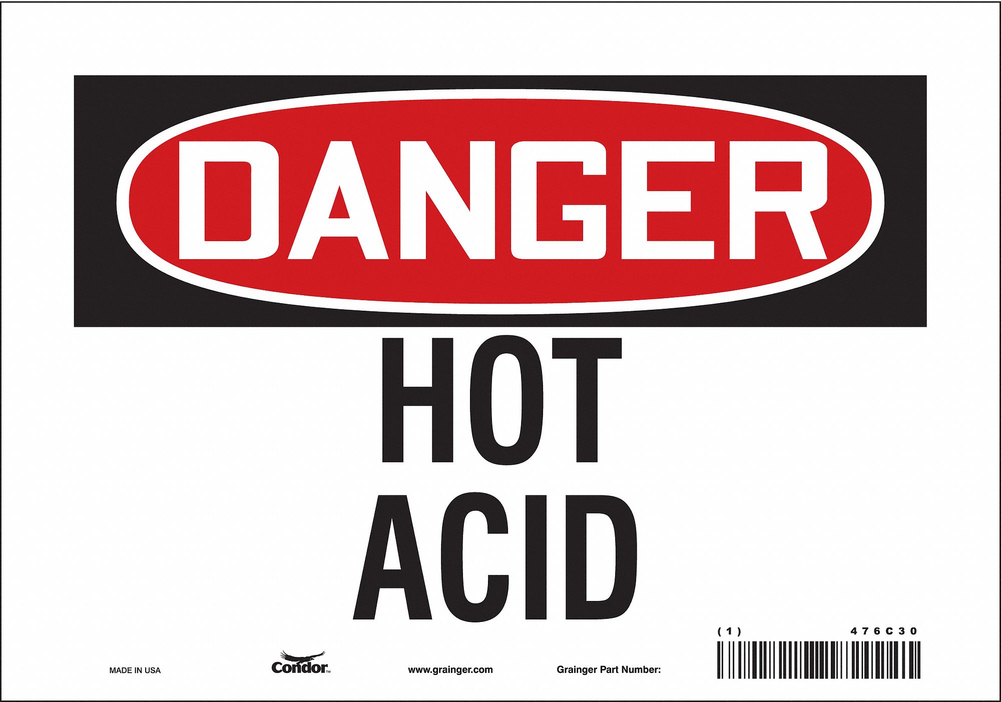 Safety Sign: Vinyl, Adhesive Sign Mounting, 7 in x 10 in Nominal Sign Size, Not Retroreflective