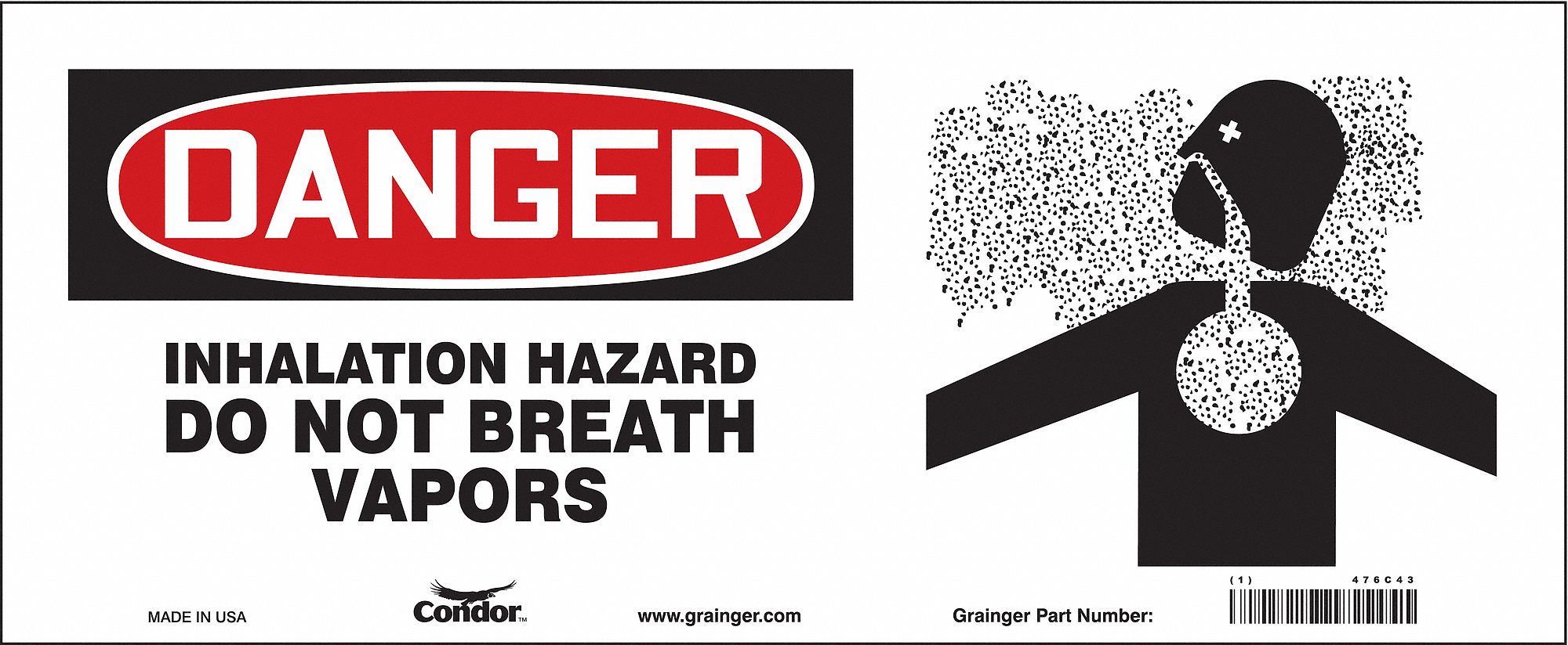 Safety Sign, 7 in x 17 in, Vinyl