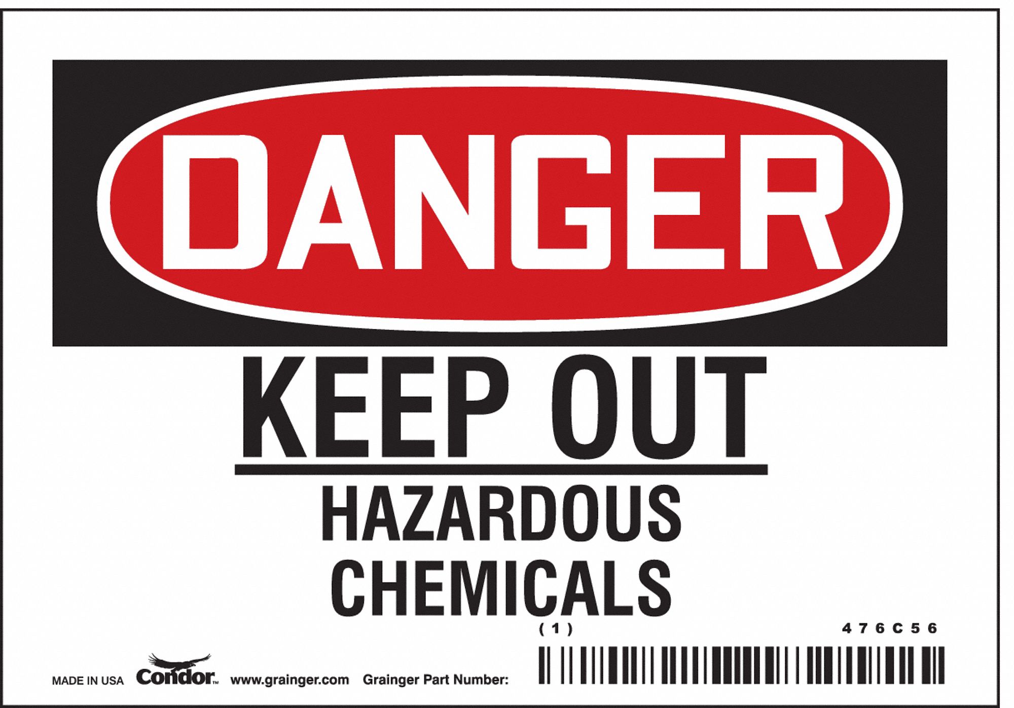 Safety Sign: Vinyl, Adhesive Sign Mounting, 3 1/2 in x 5 in Nominal Sign Size, Not Retroreflective