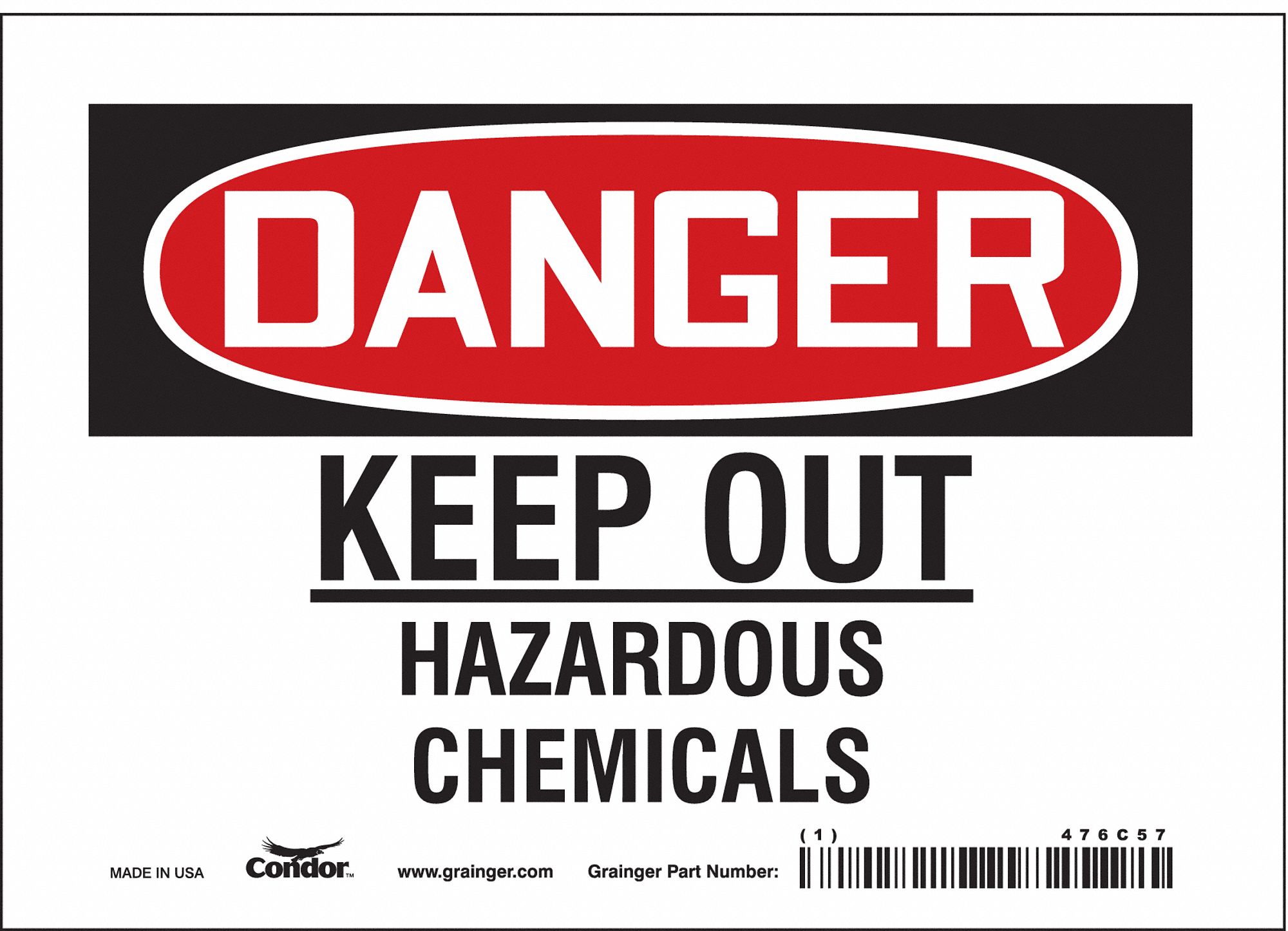 Safety Sign: Vinyl, Adhesive Sign Mounting, 5 in x 7 in Nominal Sign Size, Not Retroreflective
