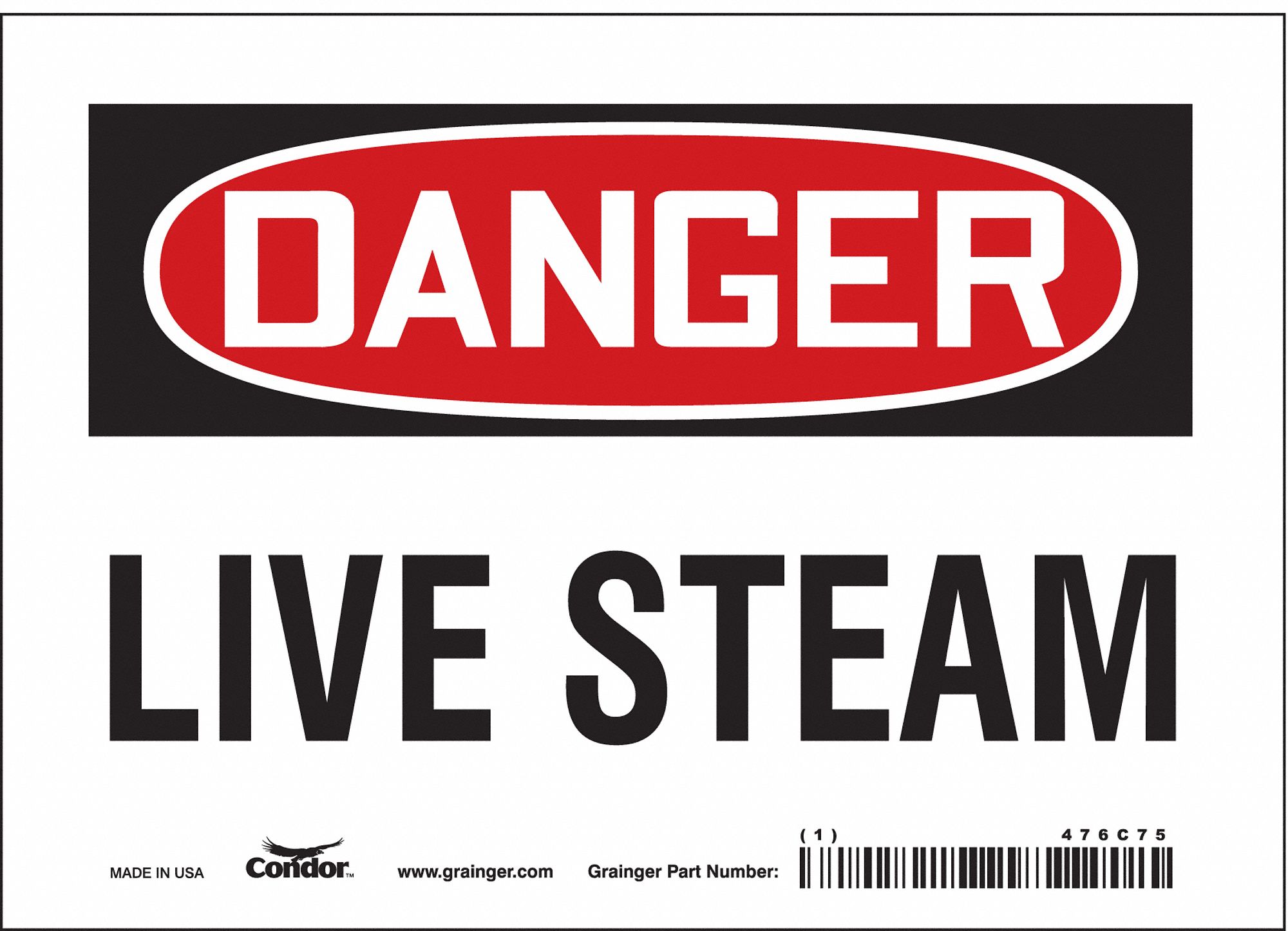 Safety Sign: Vinyl, Adhesive Sign Mounting, 5 in x 7 in Nominal Sign Size, Not Retroreflective